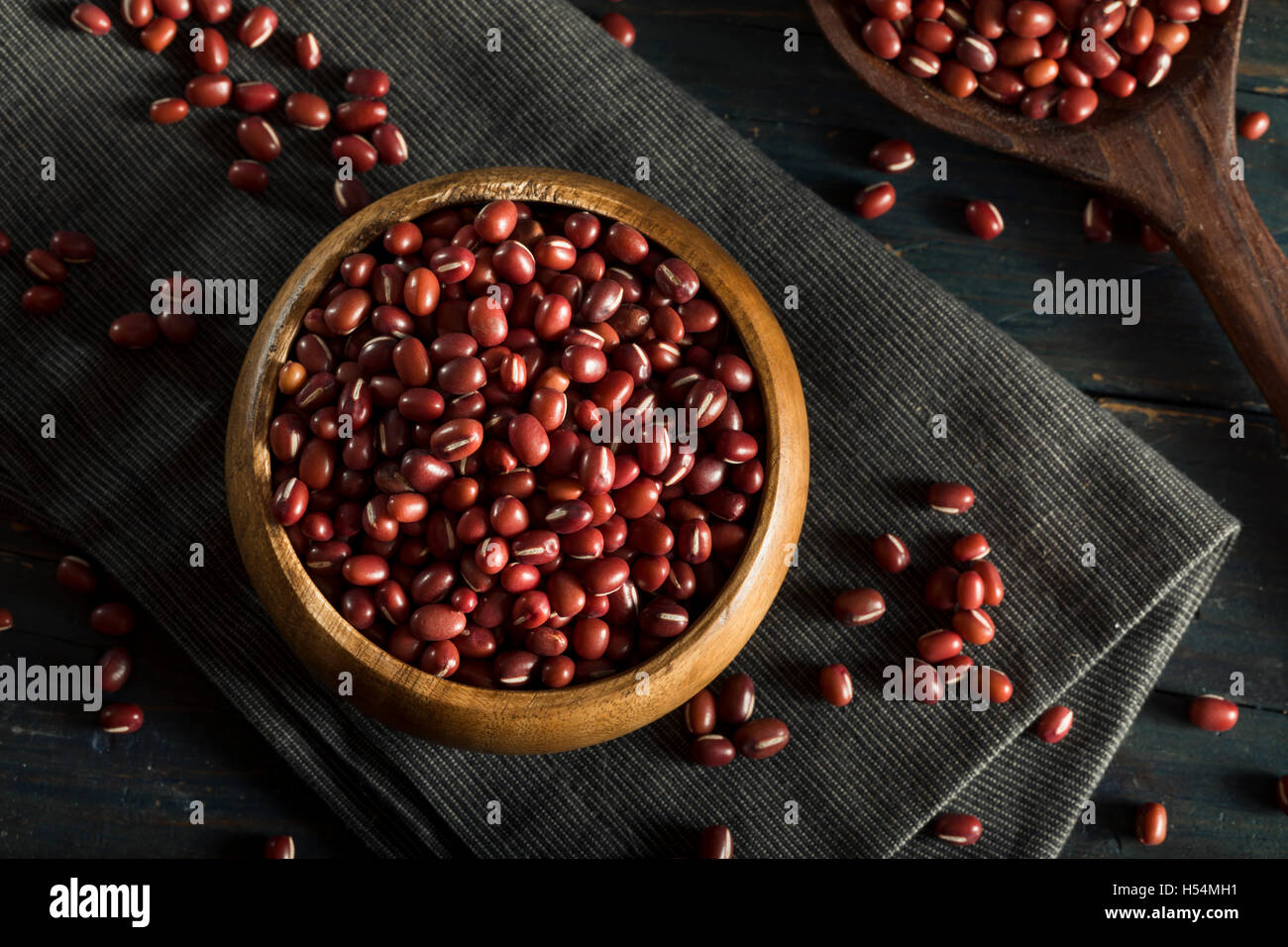 Raw Organic Red Adzuki Beans in a Bowl Stock Photo - Alamy