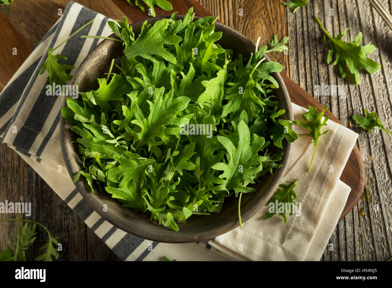 Raw Green Organic Baby Kale in a Bowl Stock Photo Alamy