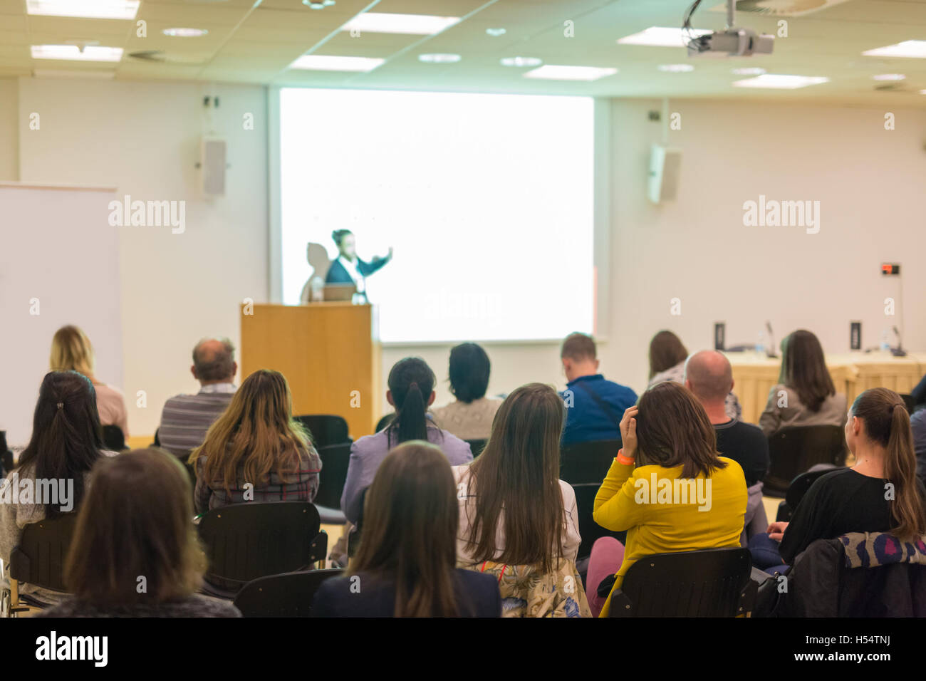 Audience in lecture hall on scientific conference Stock Photo - Alamy