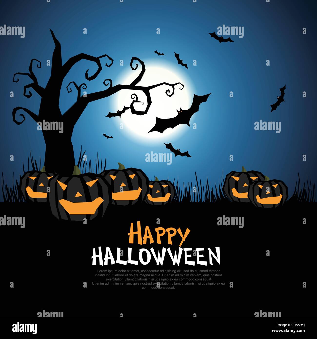 Halloween poster, vector illustration Stock Vector Image & Art - Alamy