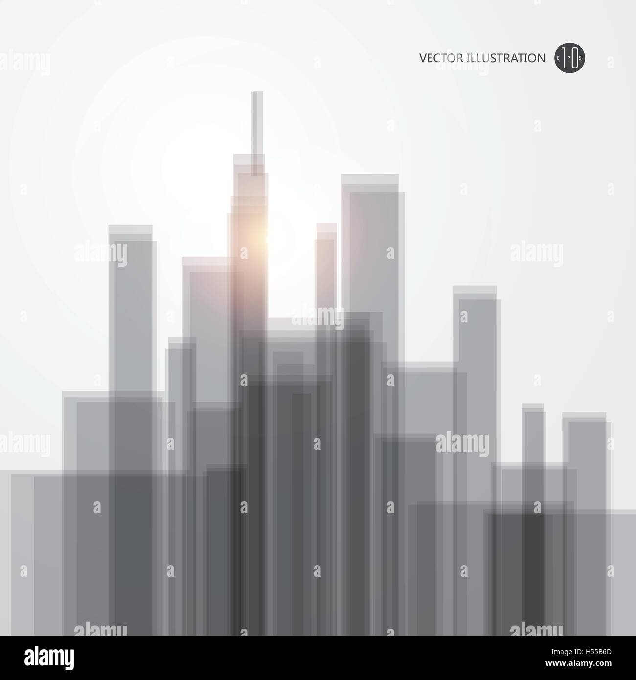 Modern city silhouette, vector illustration. Stock Vector