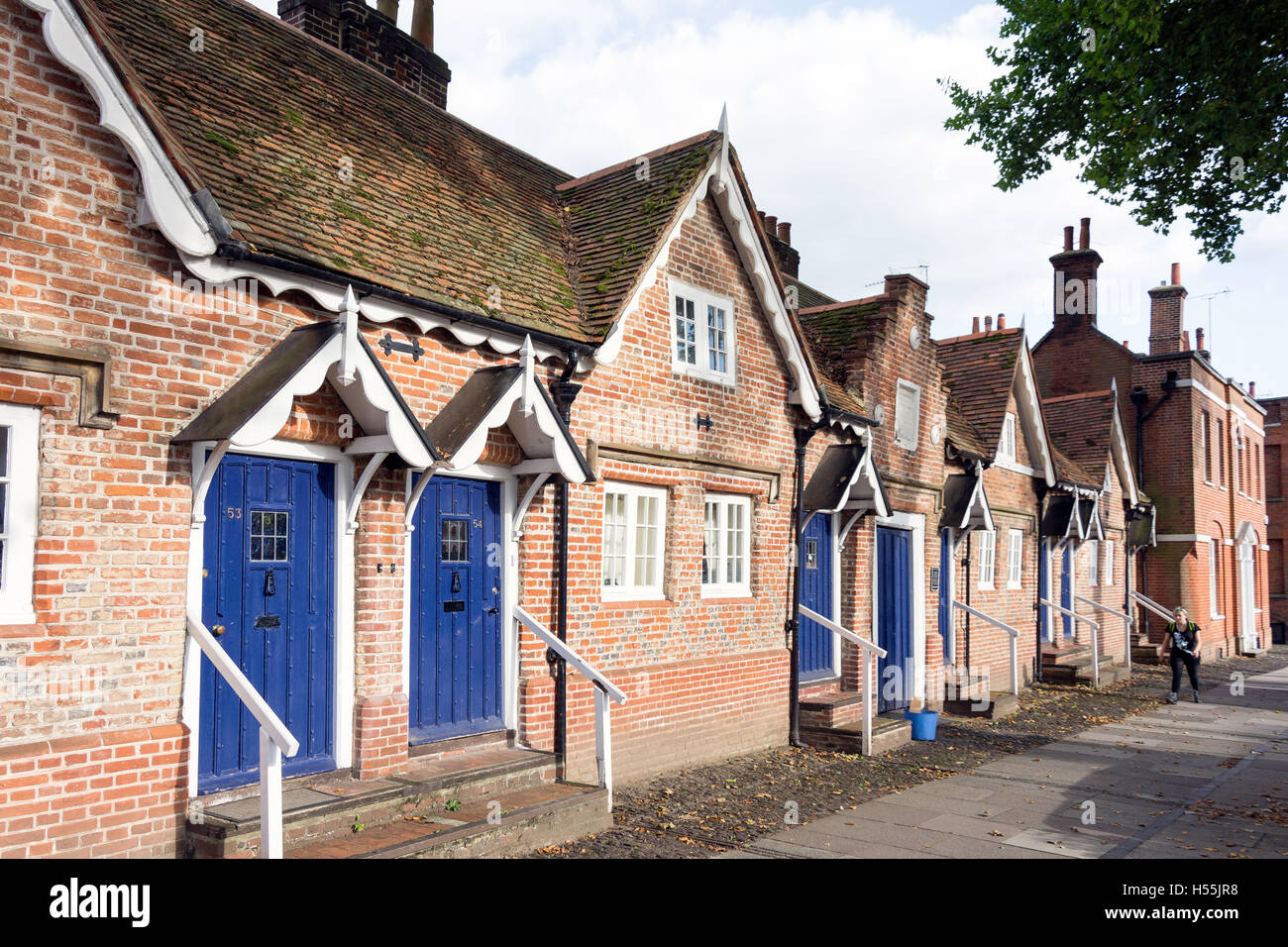 17th century almshouses, Castle Street, Farnham, Surrey, England, United Kingdom Stock Photo