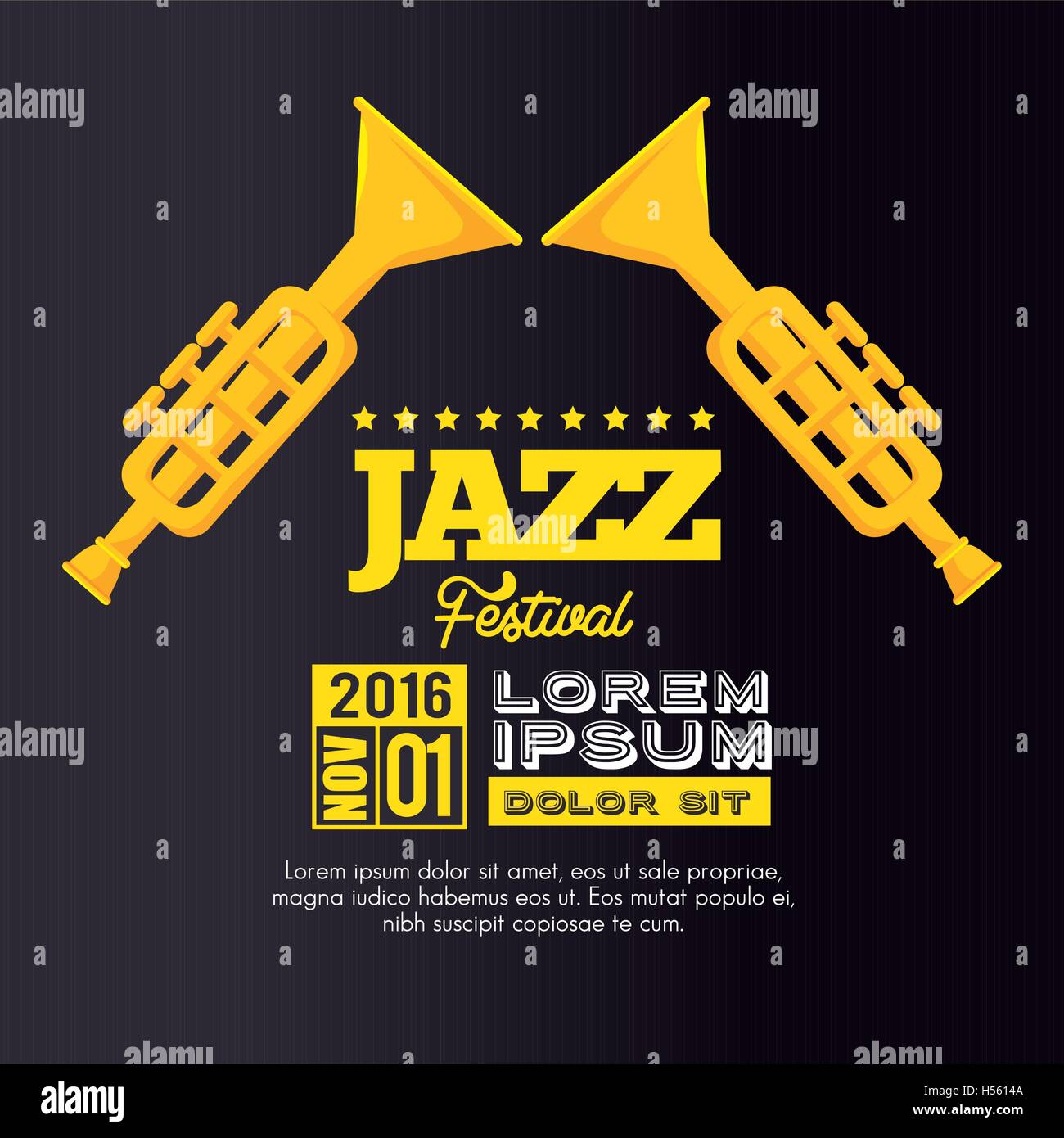 Trumpets saxophone Stock Vector Images Alamy