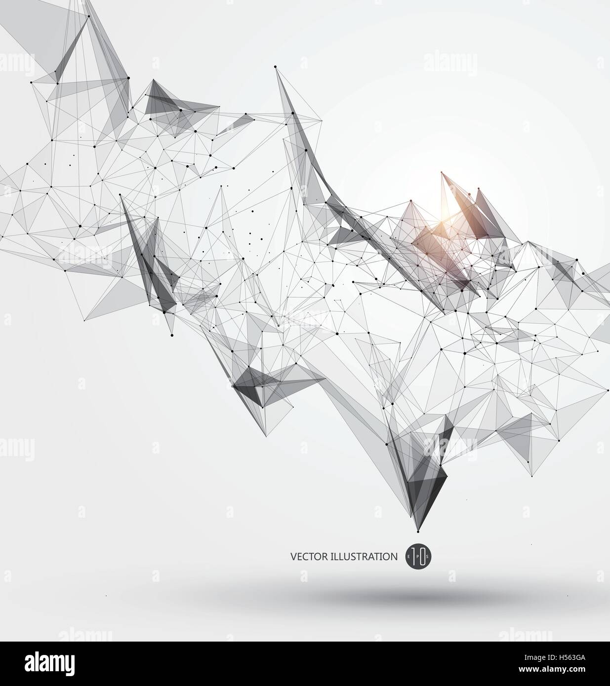 Abstract graphic consisting of points, lines and connection, Internet ...