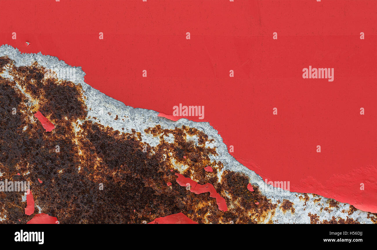 Damaged old paint layer with exposed metal Stock Photo Alamy