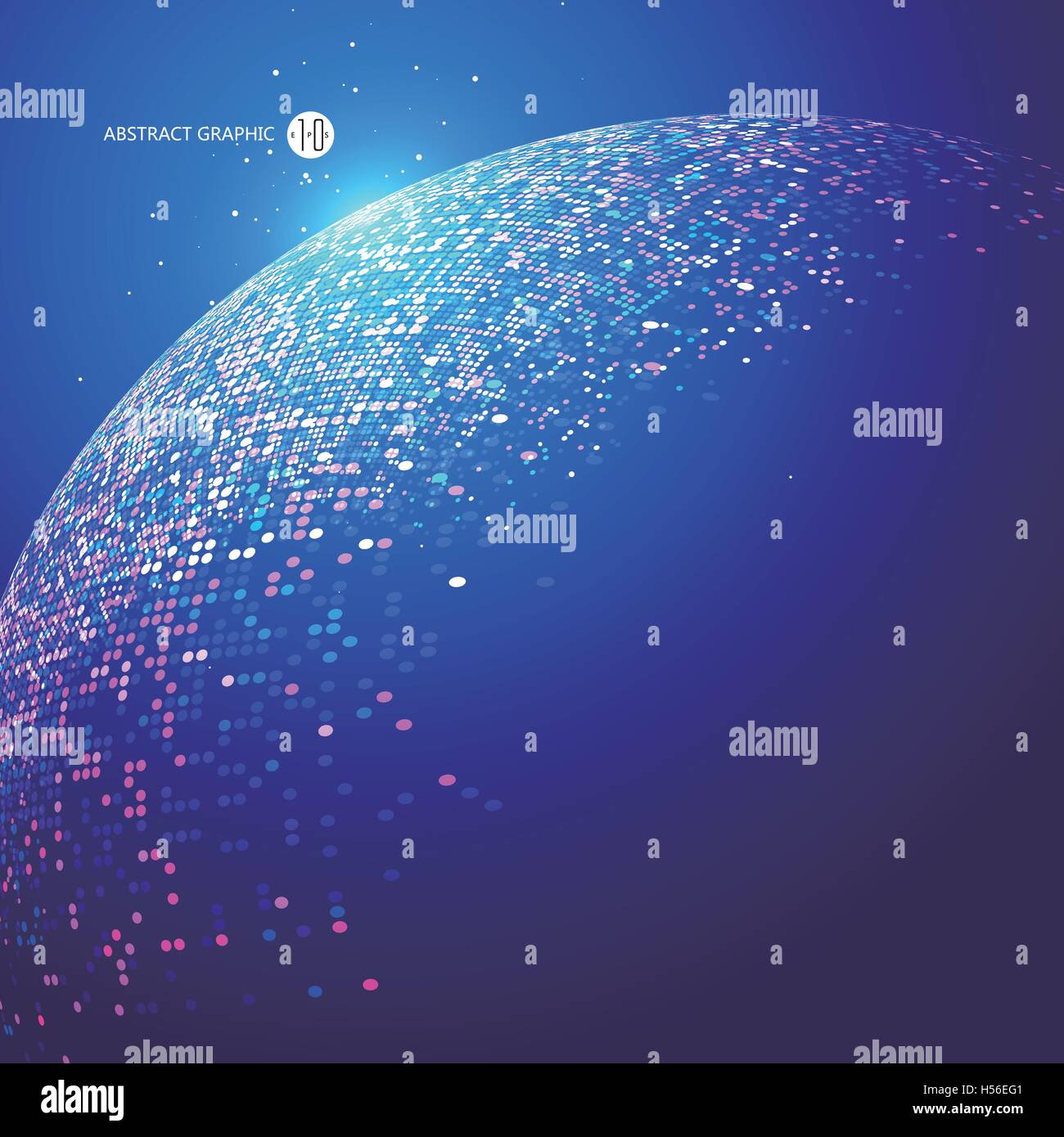 Colorful dots abstract sphere, science and technology vector illustration. Stock Vector