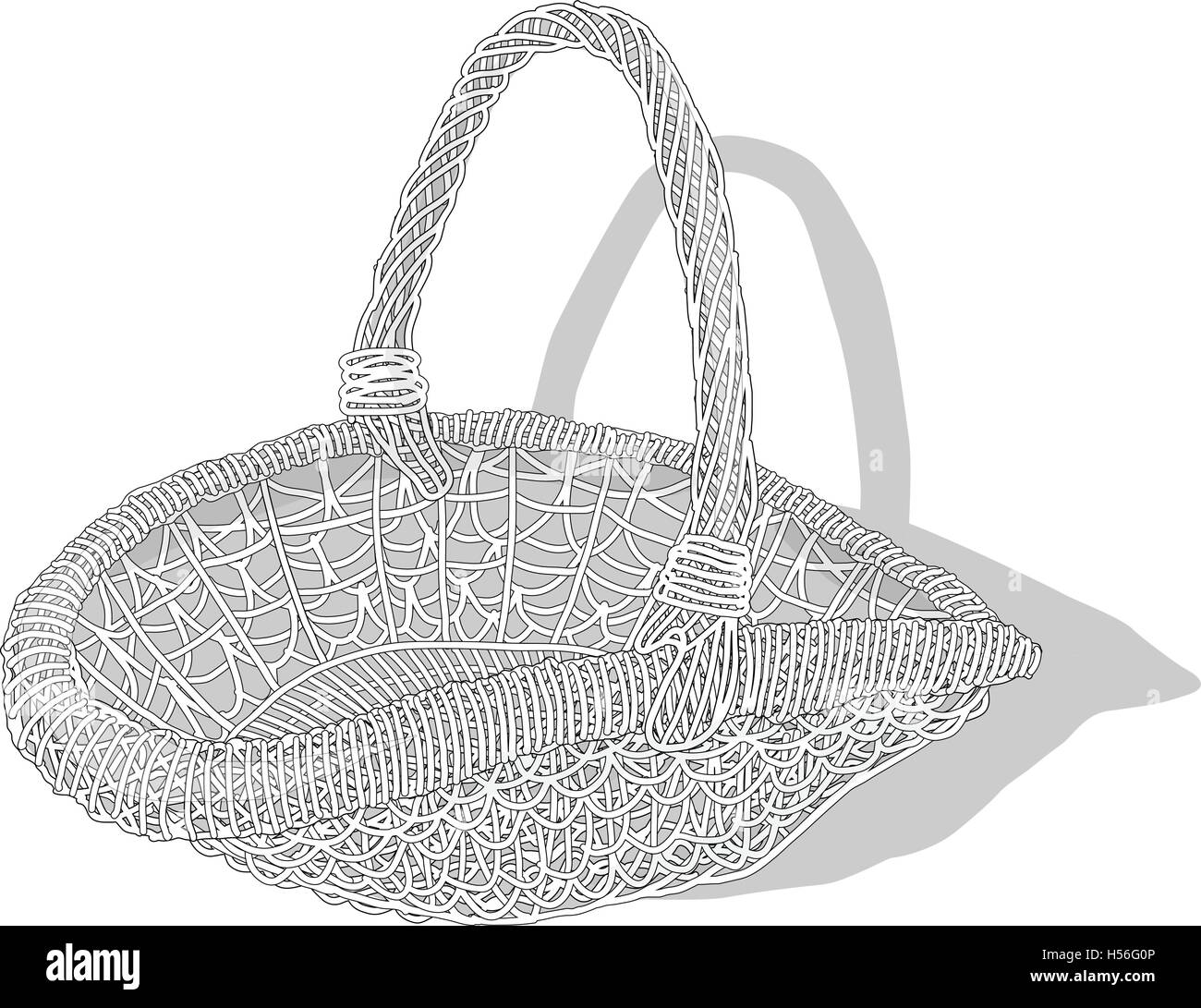 Wicker basket. Vector. Isolated illustration Stock Vector Image & Art ...