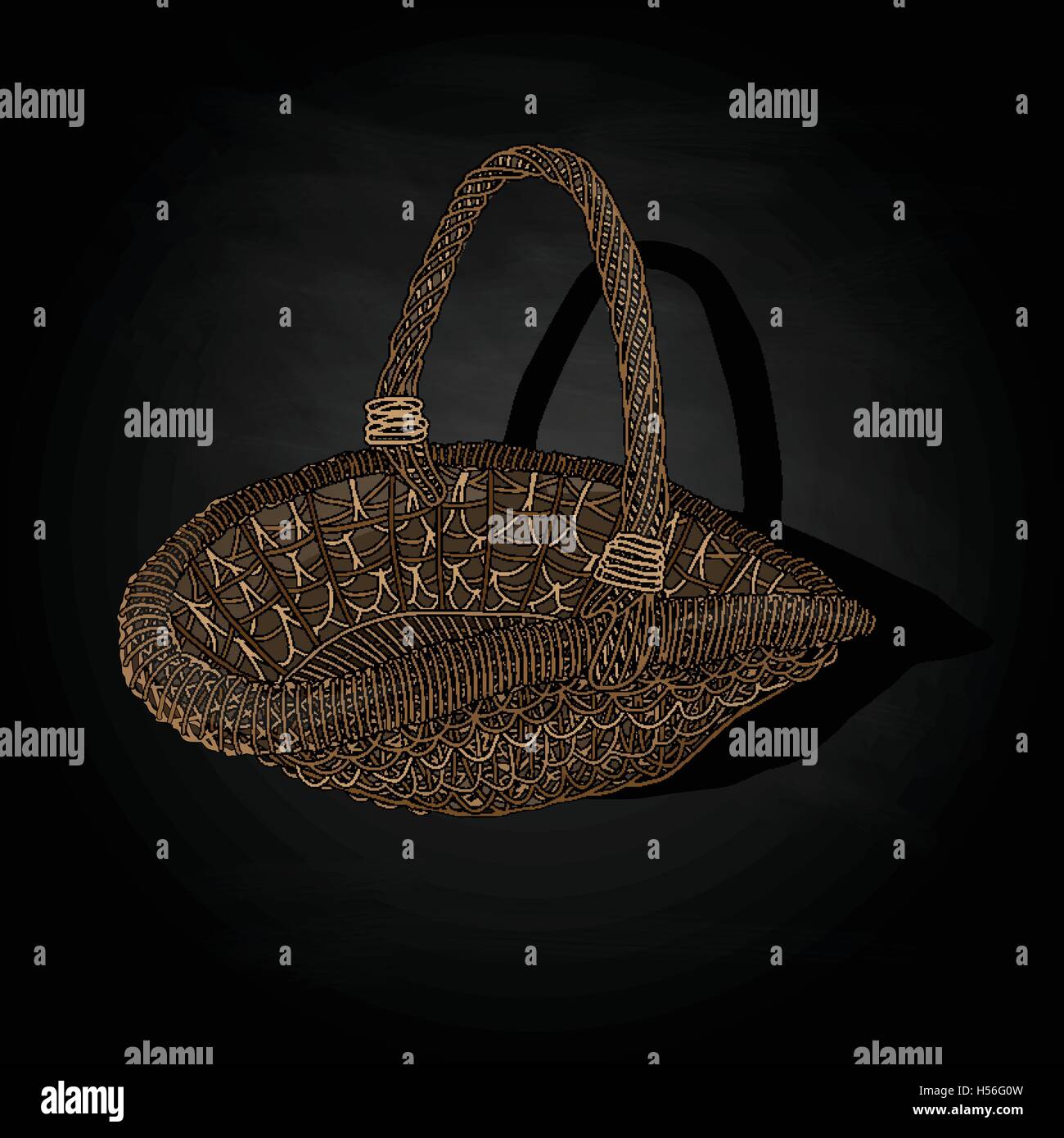 Wicker basket. Vector. Isolated illustration Stock Vector Image & Art ...