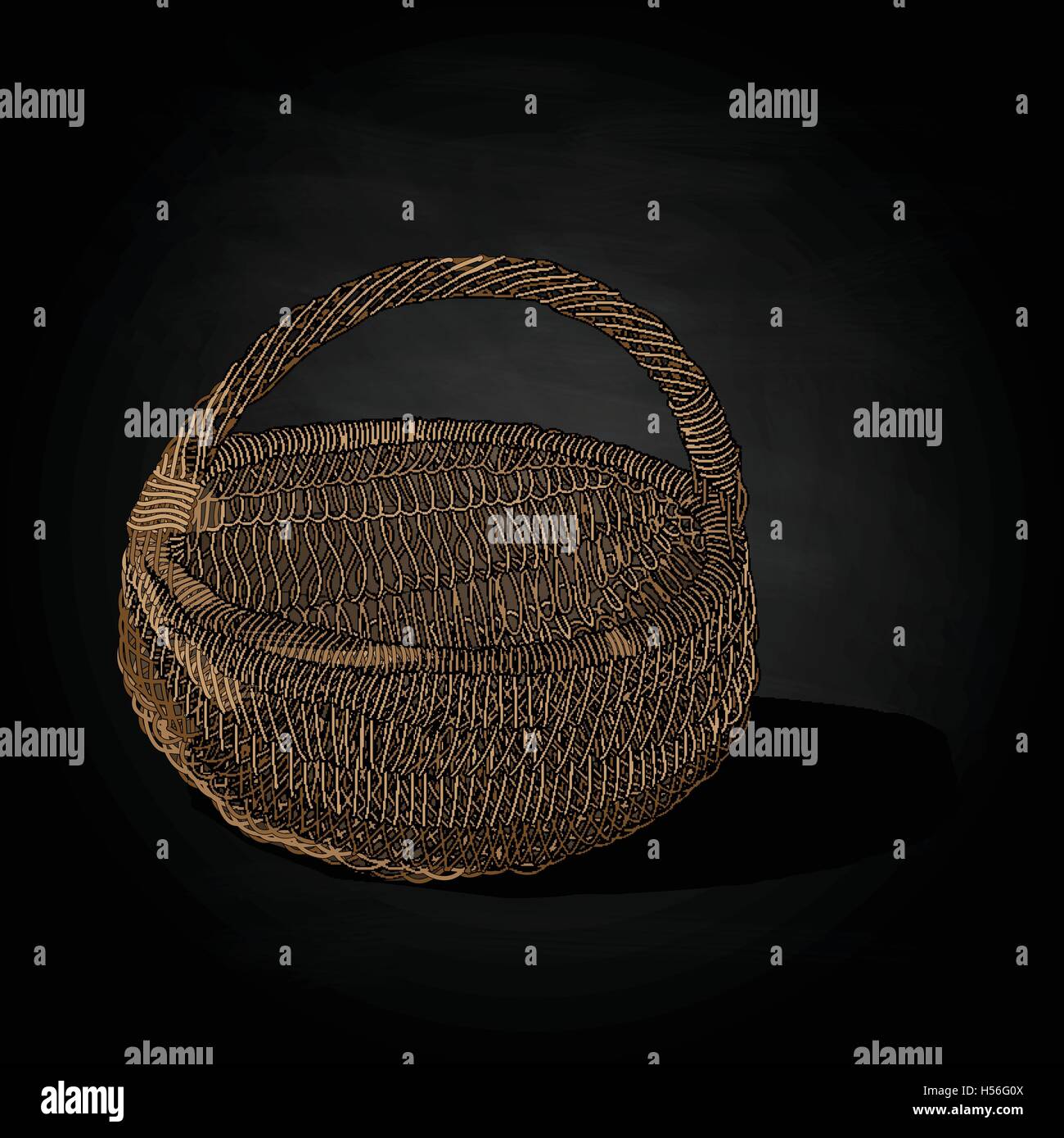 Wicker basket. Vector. Isolated illustration Stock Vector Image & Art ...