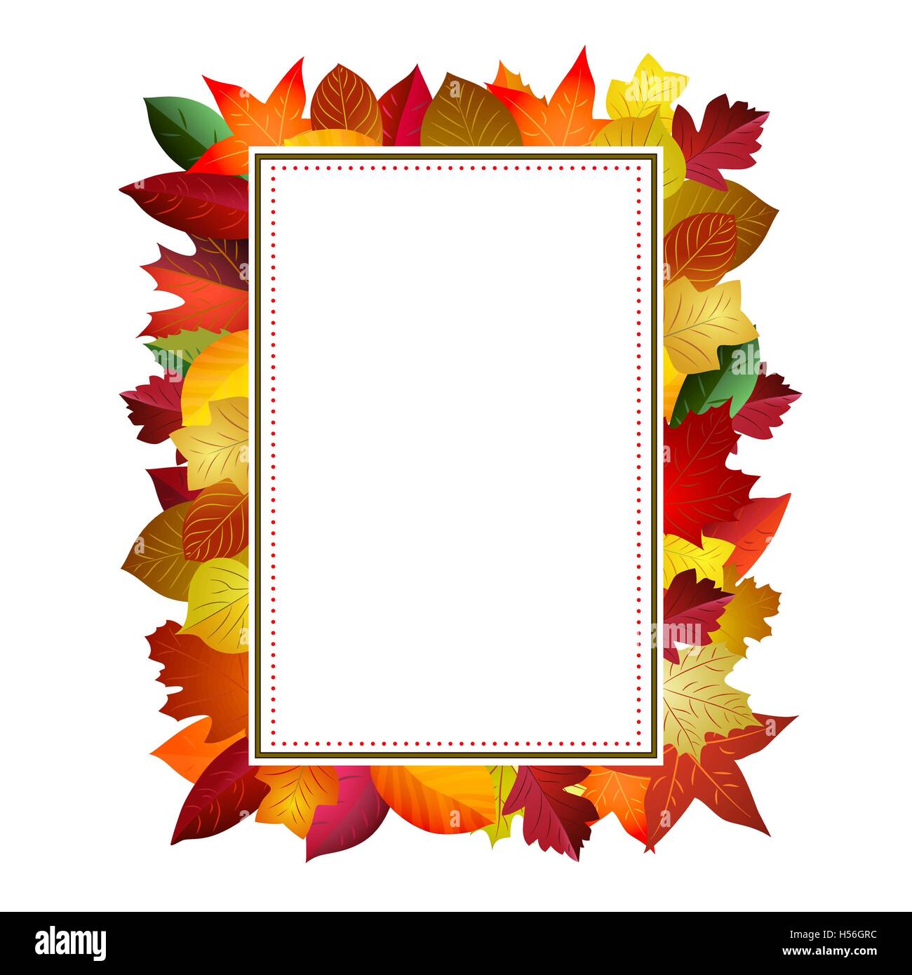 Autumn vector frame with colorful leaves Stock Vector Image & Art - Alamy
