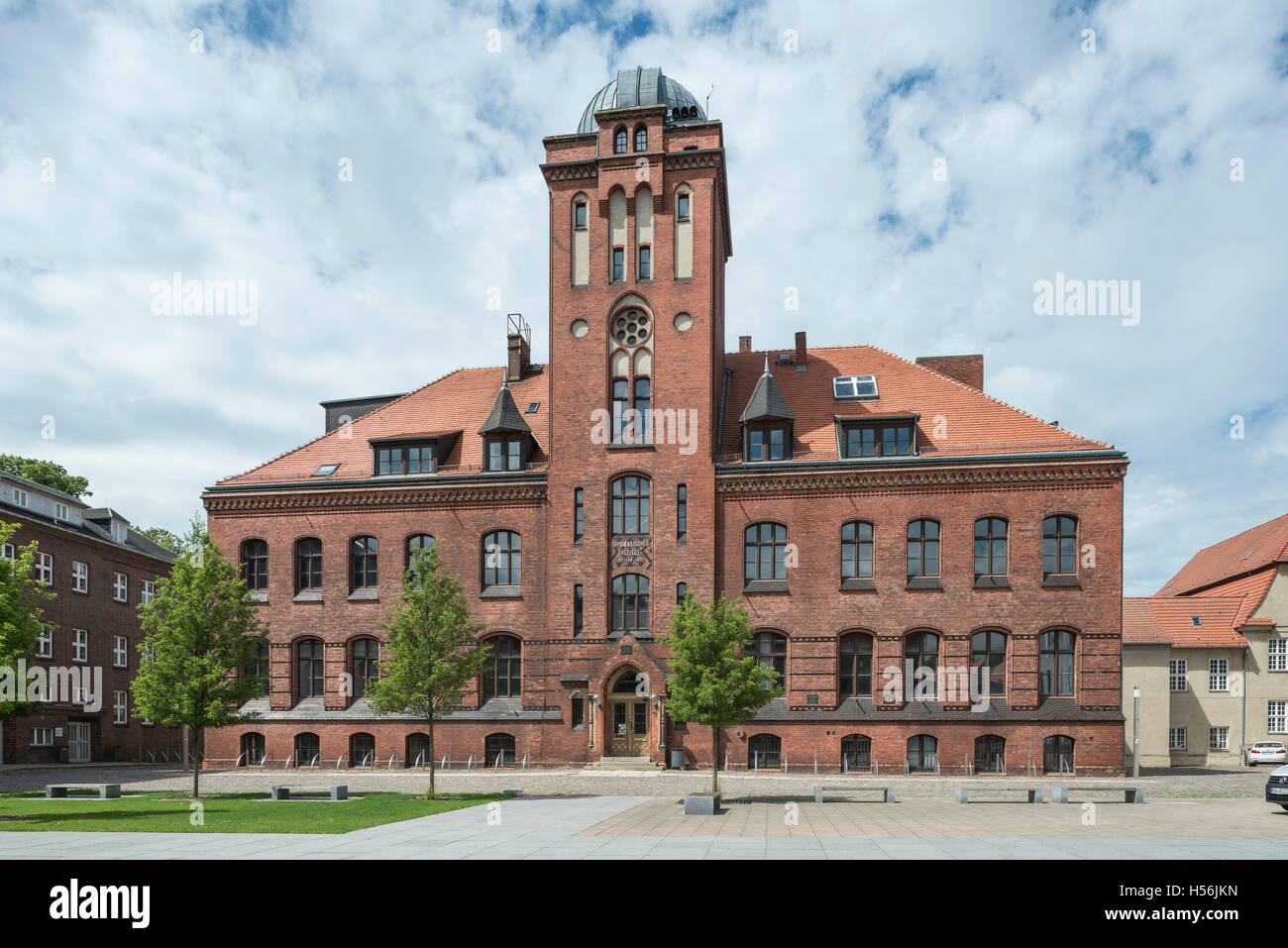 Institute of Physics of the University of Greifswald, 1891, Observatory dome from 1924, Greifswald Stock Photo