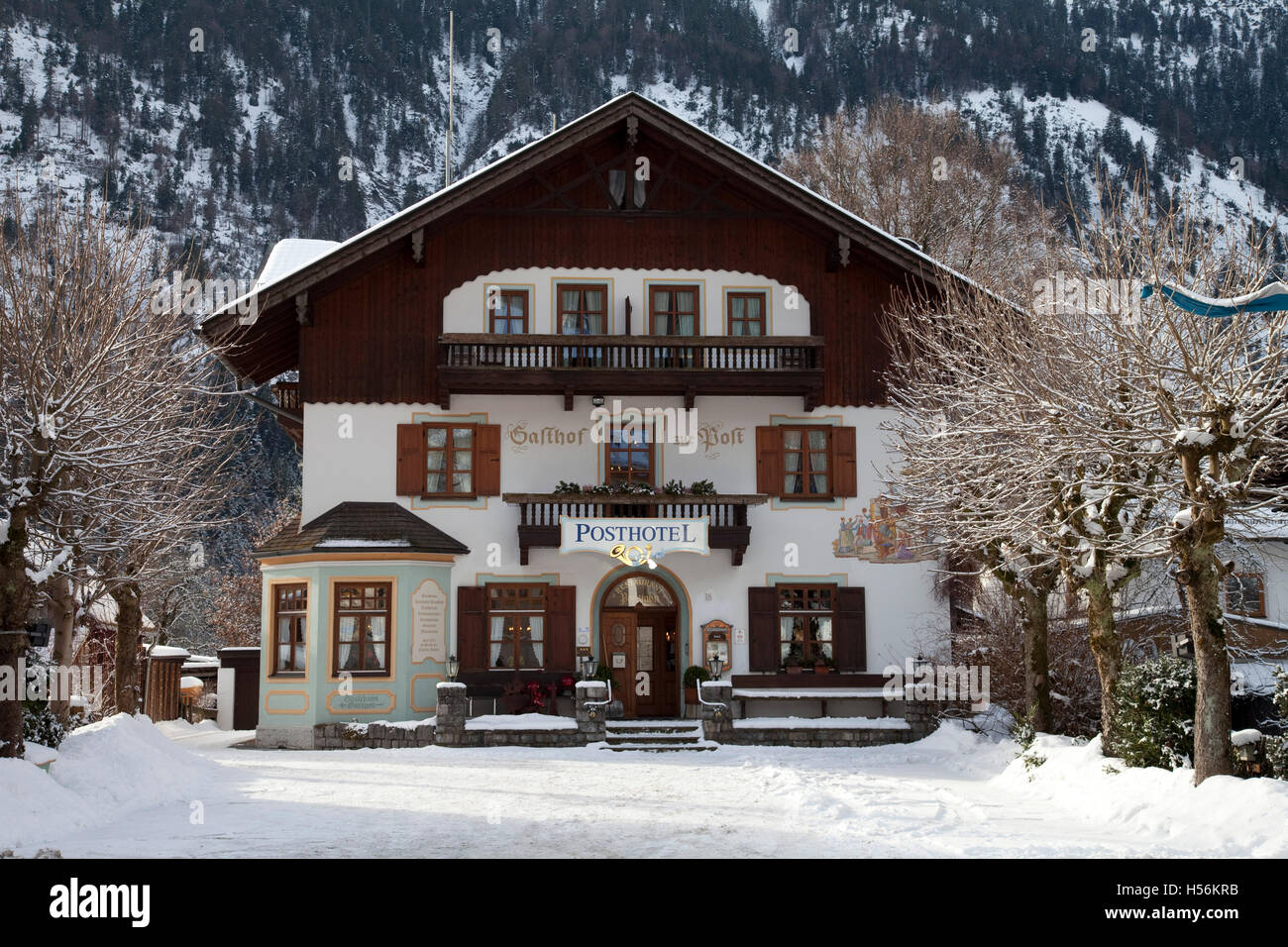 Gasthof zur Post, hotel, Ettal, Upper Bavaria, Bavaria Stock Photo