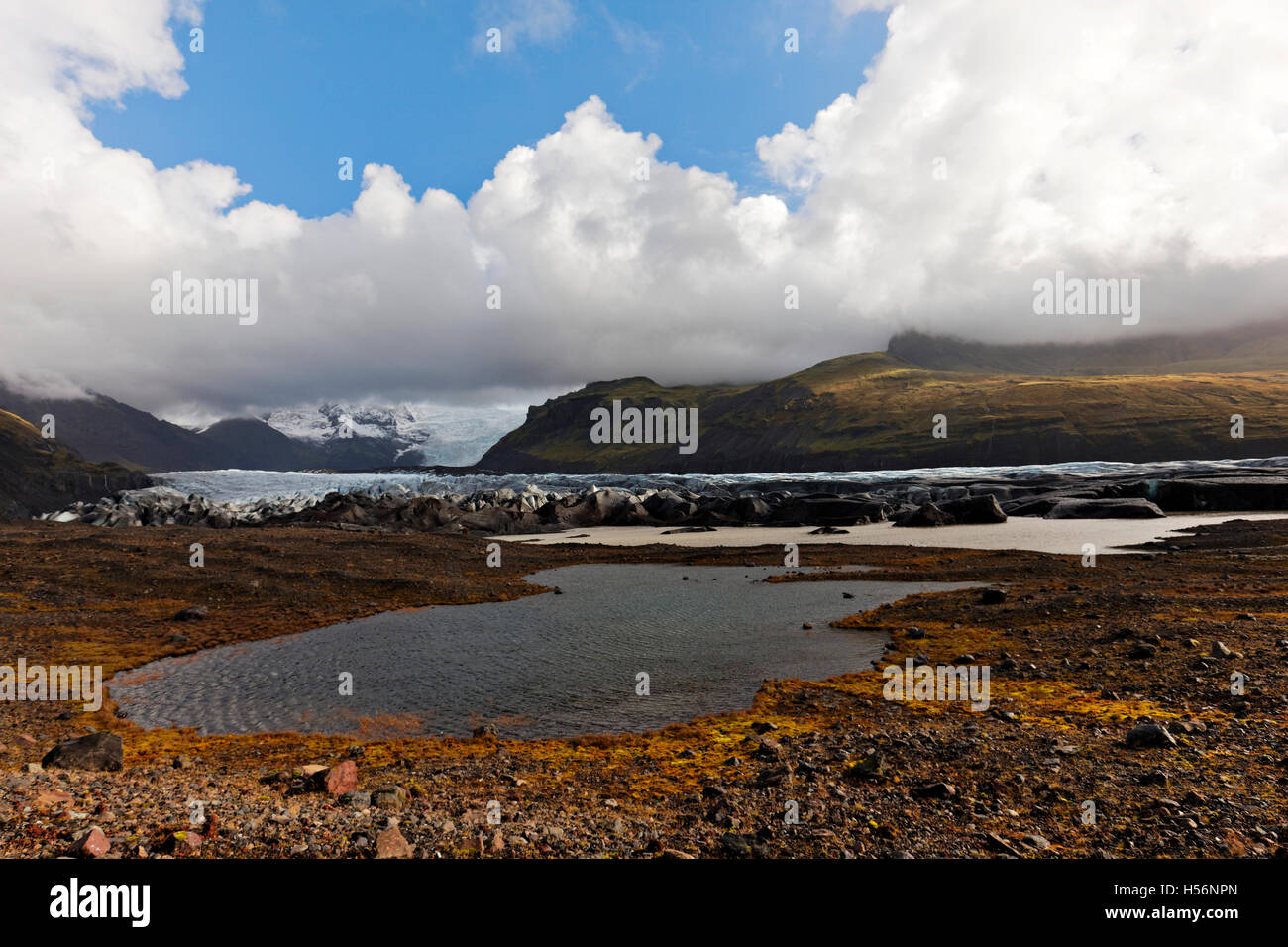 Glazier Landscape,  Svinafellsjškull, South  East Iceland, North Atlantic, Europe Stock Photo