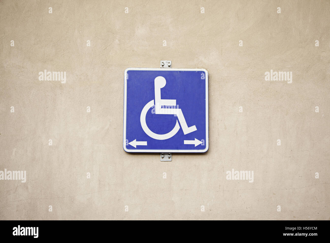 Handicapped sign, detail of an information signal, disabled Stock Photo