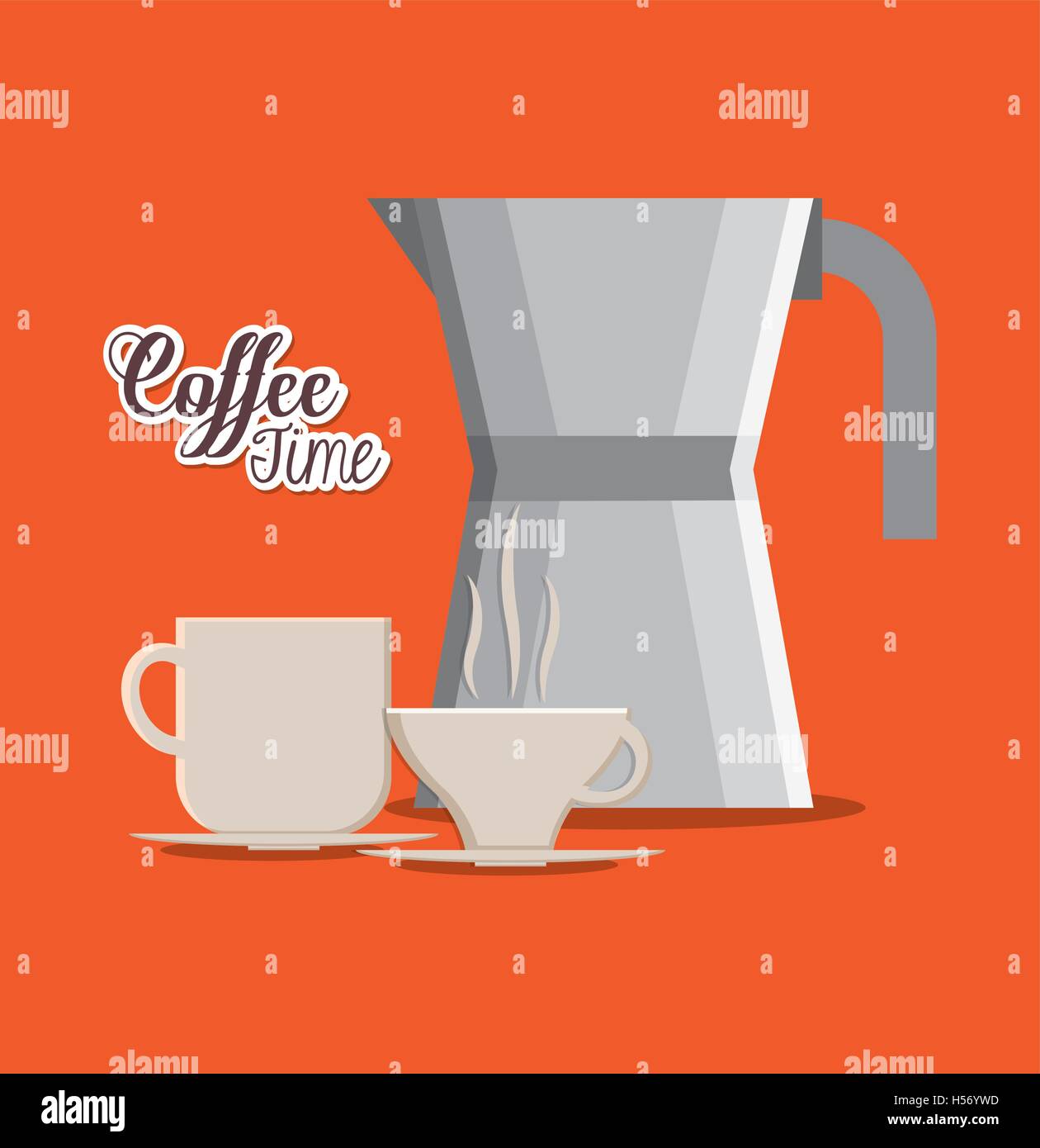 Cup and kettle of Coffee shop design Stock Vector Image & Art Alamy