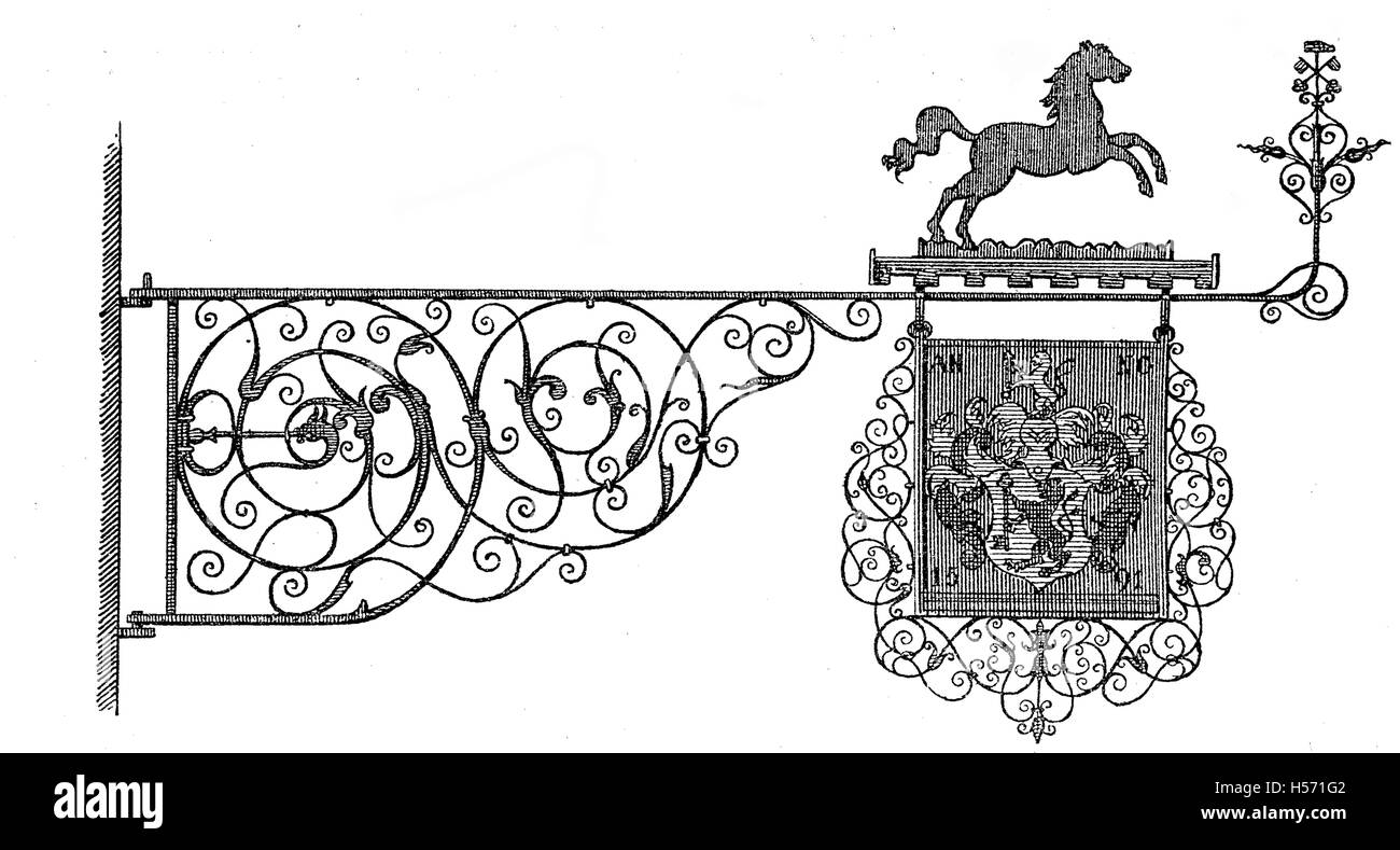 Blacksmith iron insignia, XVI century Stock Photo