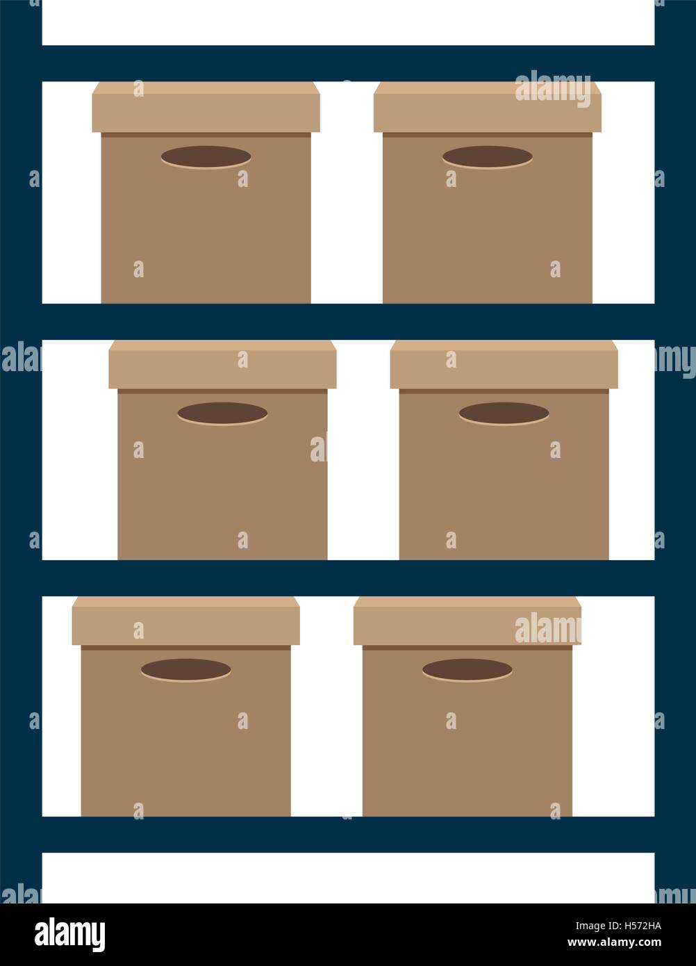 boxes pile warehouse service Stock Vector