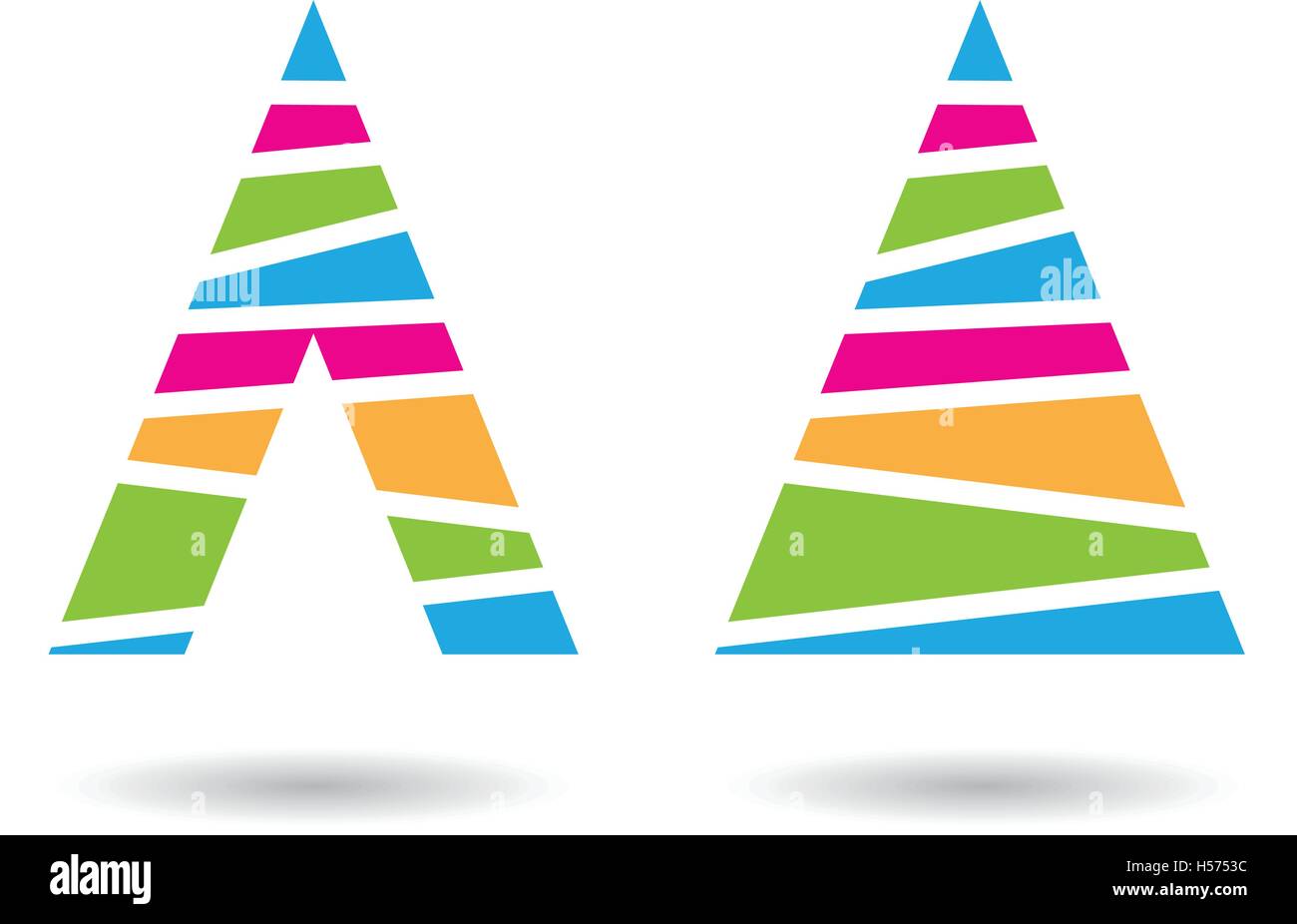 Design Concept of a Colorful Abstract Triangular Icon of Letter A ...