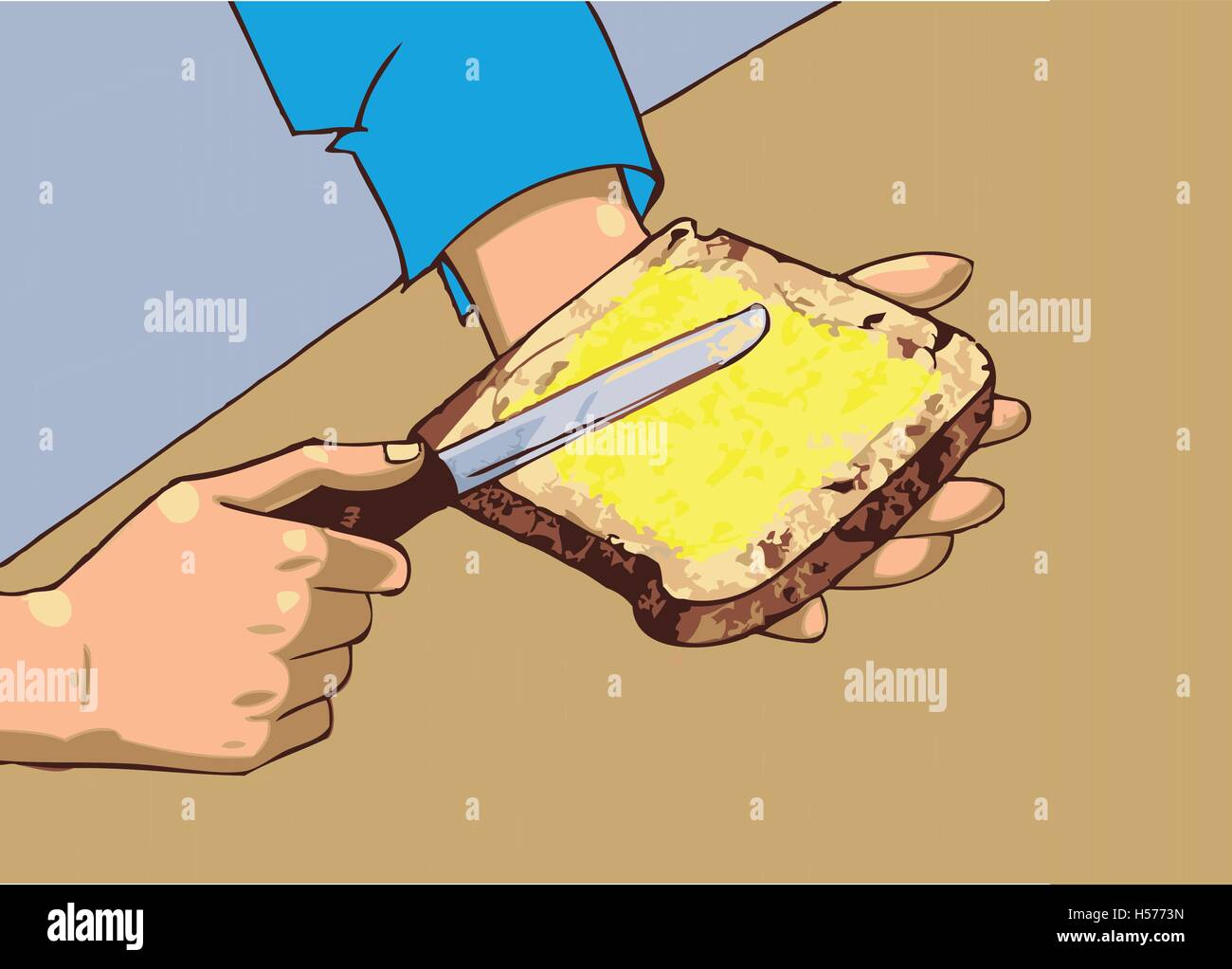 Hand Applying Butter On A Slice Of Bread Stock Vector Image Art Alamy Hand Applying Butter On A Slice Of Bread Stock Vector Image Art Alamy