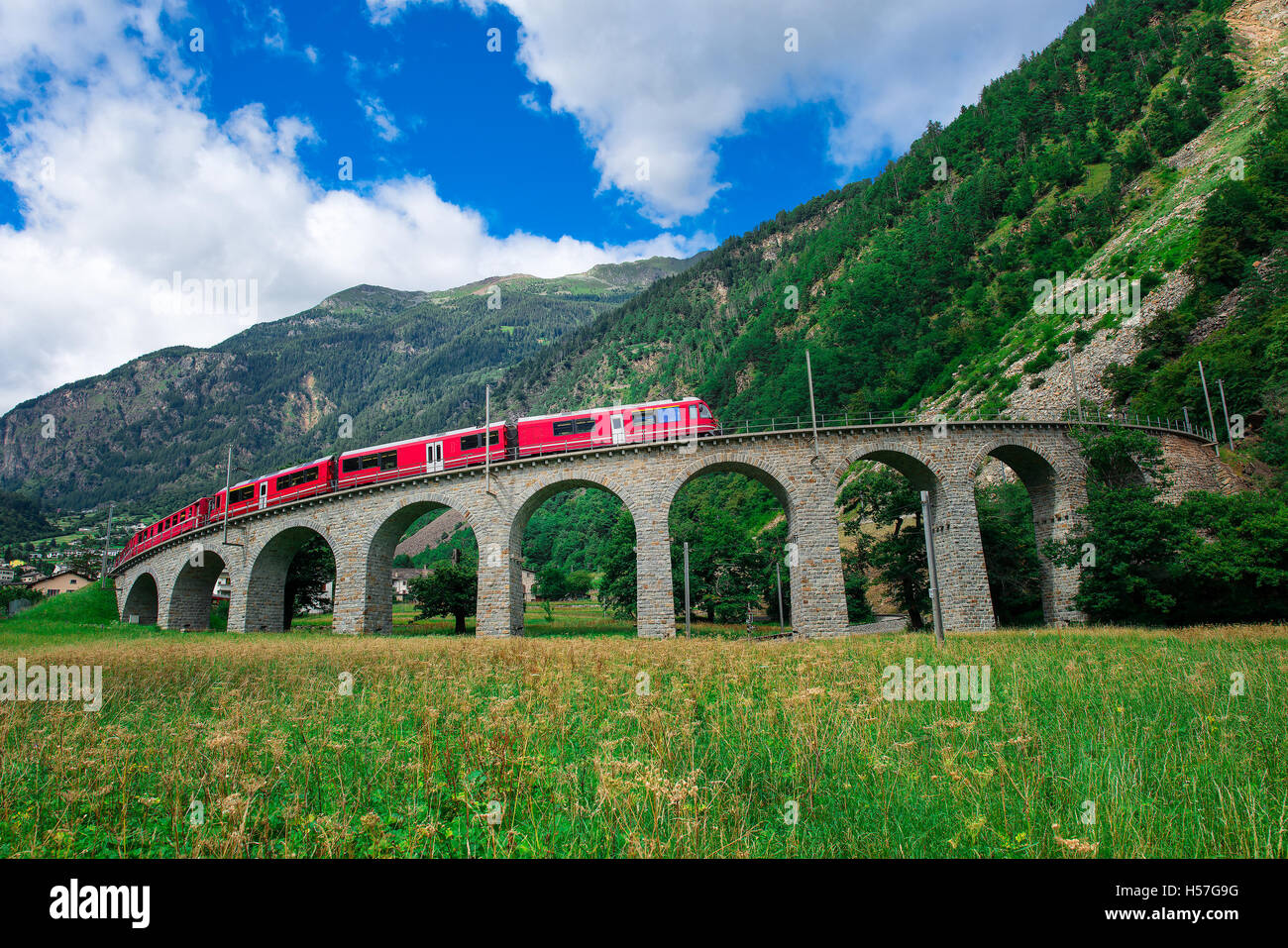 Lago Bianco with surrounding mountains