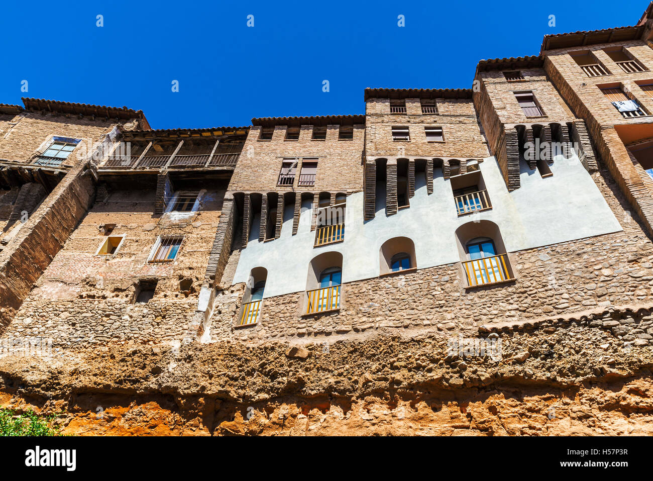 Hanging houses in the old town of Tarazona de Aragon, Saragossa, Spain Stock Photo