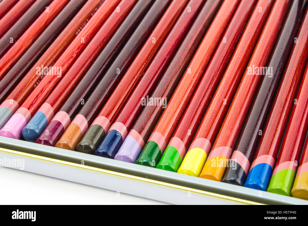 Color oil pastel pencils background close-up Stock Photo - Alamy