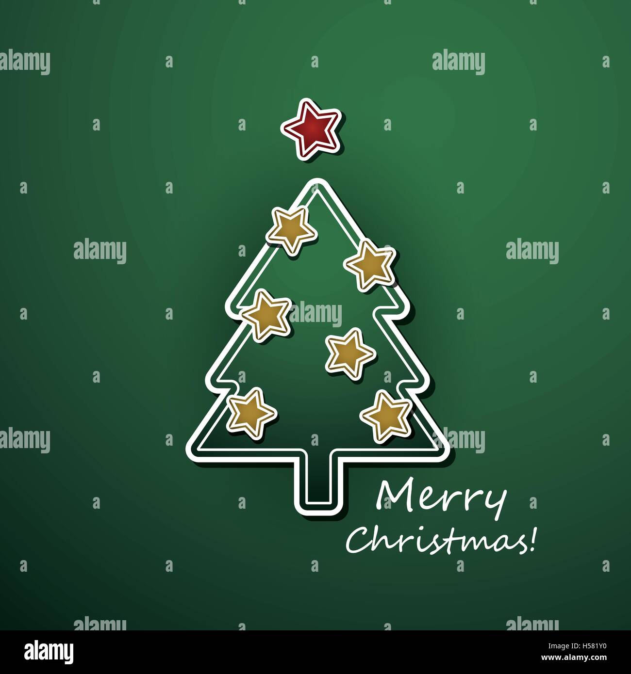 Christmas Card or Cover Template Design with Decorated Christmas Tree ...