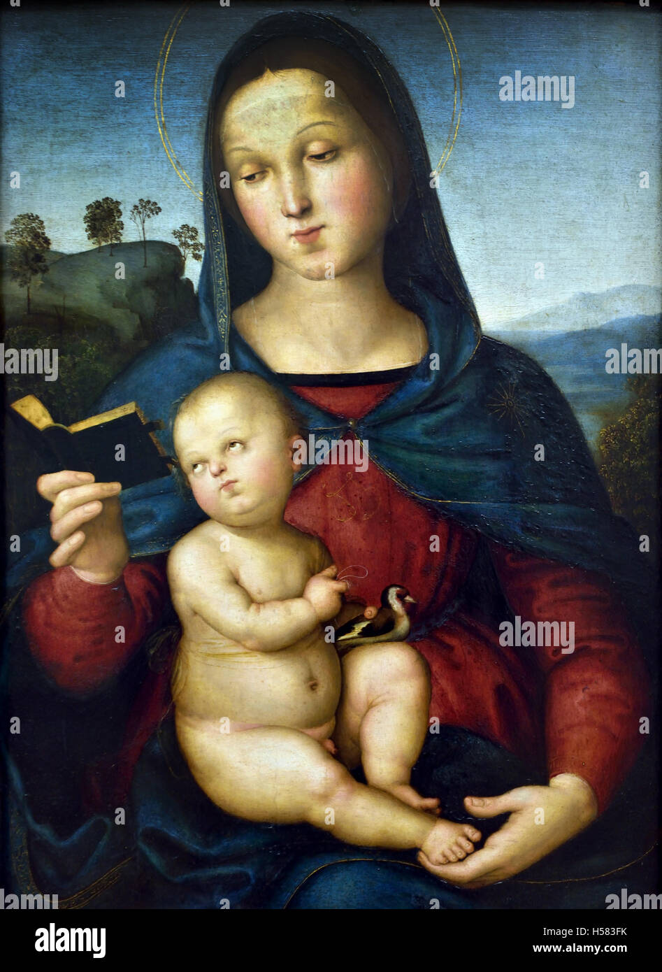Mary With Child 1502  Raphael - ( Raffaello -Santi - Sanzio da Urbino ) 1483 - 1520 Rome, Urbino, Marche, Italy Stock Photo