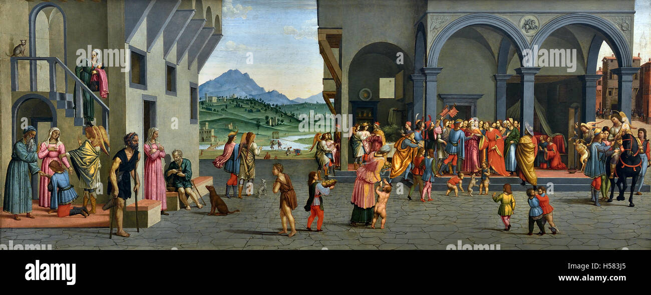 Presentation from the life of the boy Tobias by Francesco Granacci 1469 – 1543  Italian painter of the Renaissance. Italy Florence Stock Photo