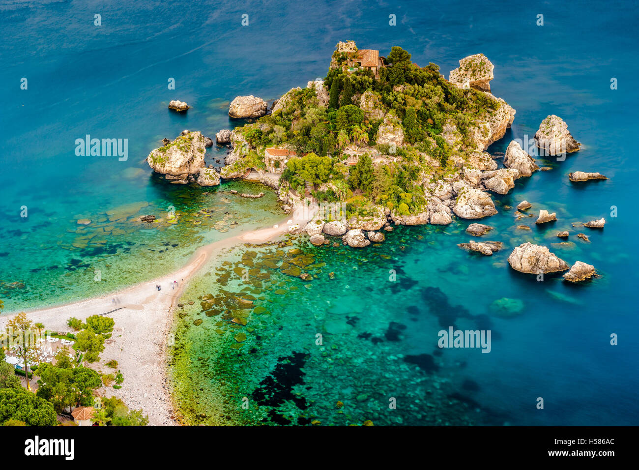 Beautiful landscape of Taormina, Italy. Stock Photo
