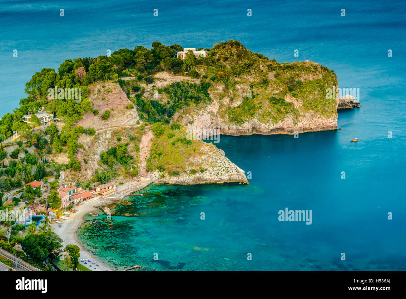 Beautiful landscape of Taormina, Italy. Stock Photo