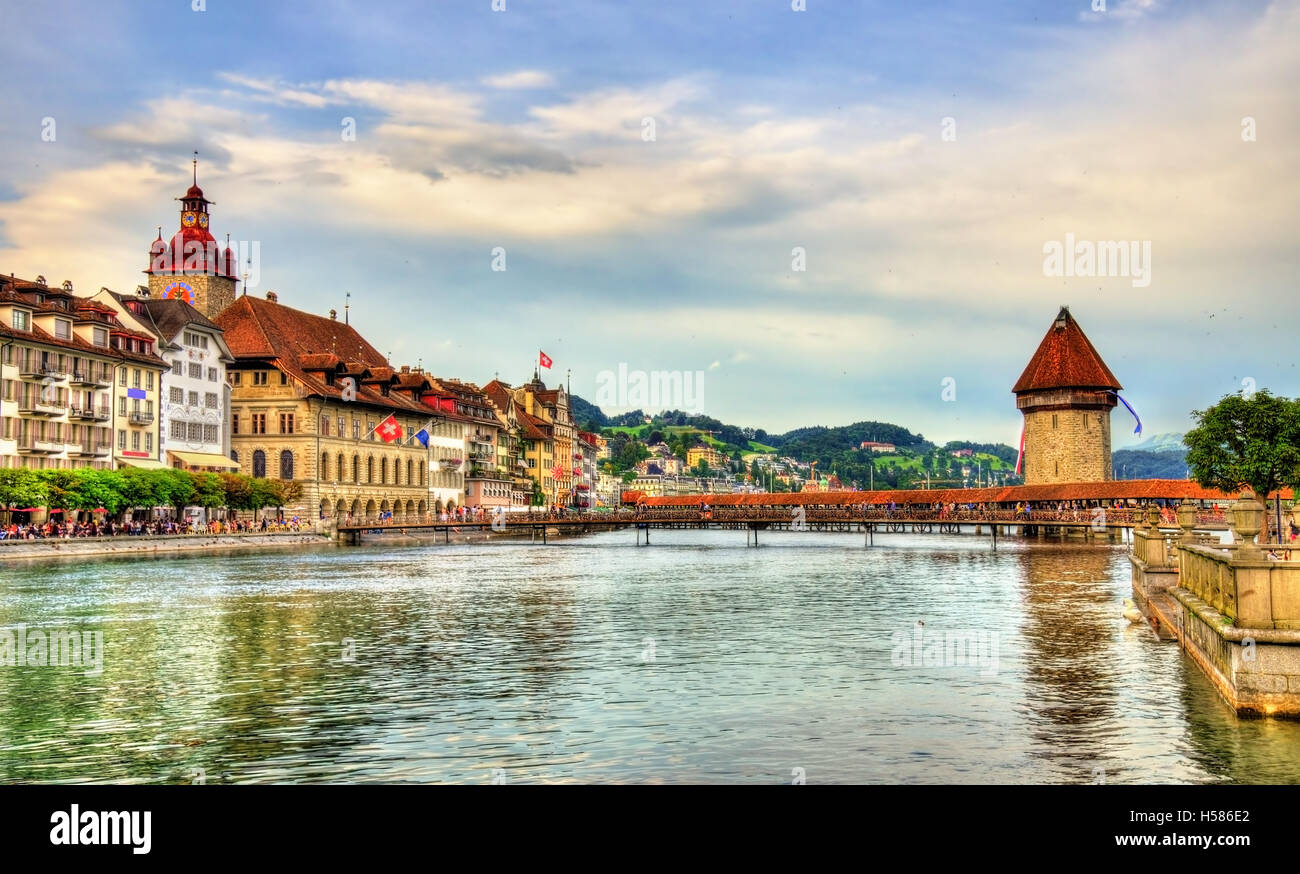 The river Reuss in Lucerne, Switzerland Stock Photo