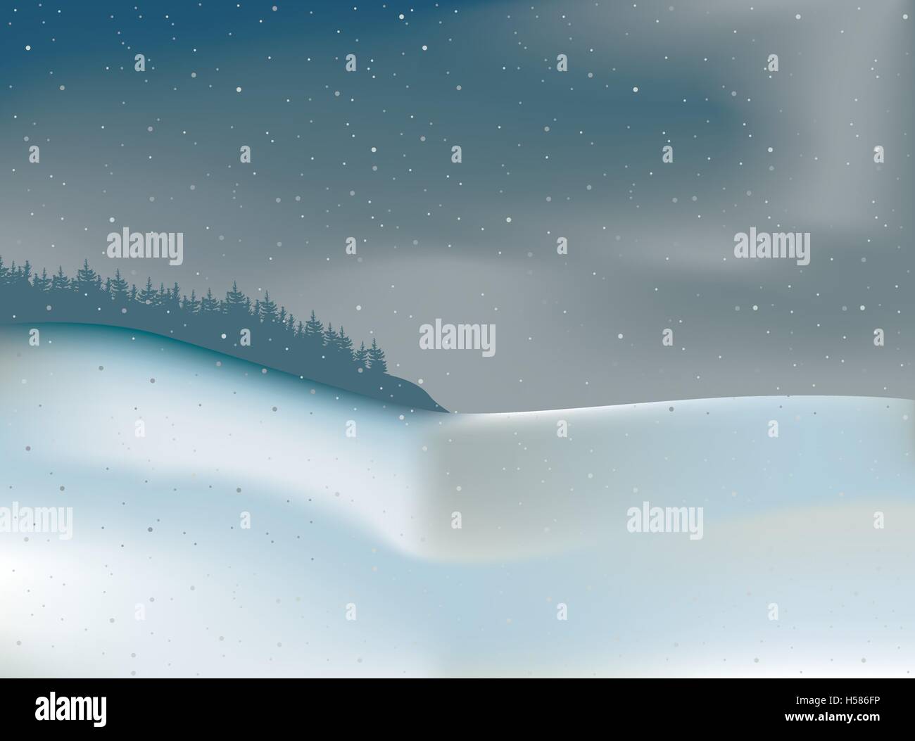 Winter Landscape And Forest Stock Vector Image & Art - Alamy