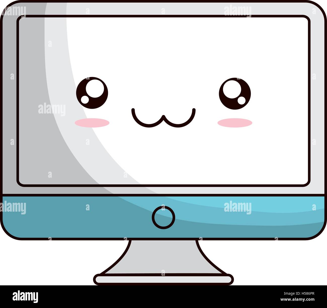 Kawaii computer monitor image Stock Vector Images - Alamy