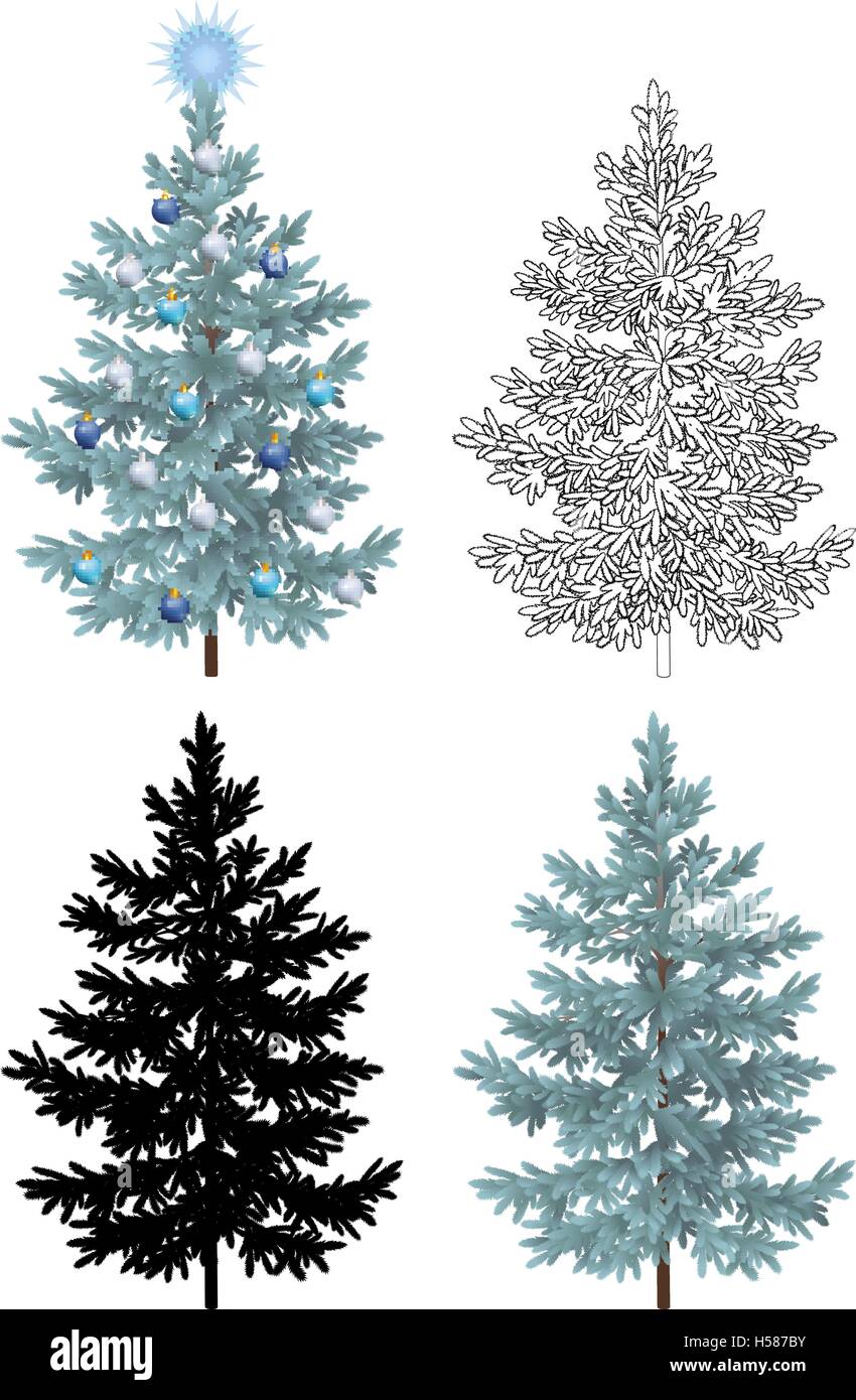 Set of Christmas Trees Stock Vector Image & Art - Alamy