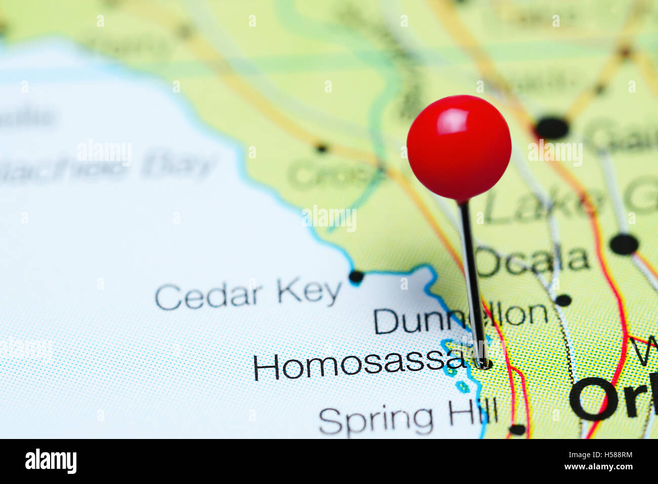 Homosassa pinned on a map of Florida - Homosassa Pinned On A Map Of Florida Usa H588RM 