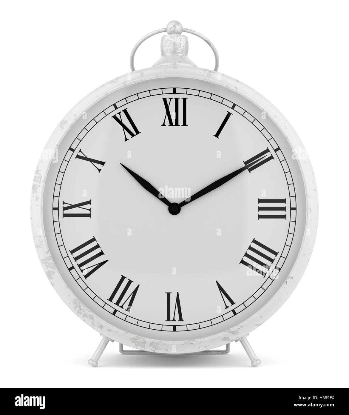 vintage clock isolated on white background Stock Photo - Alamy