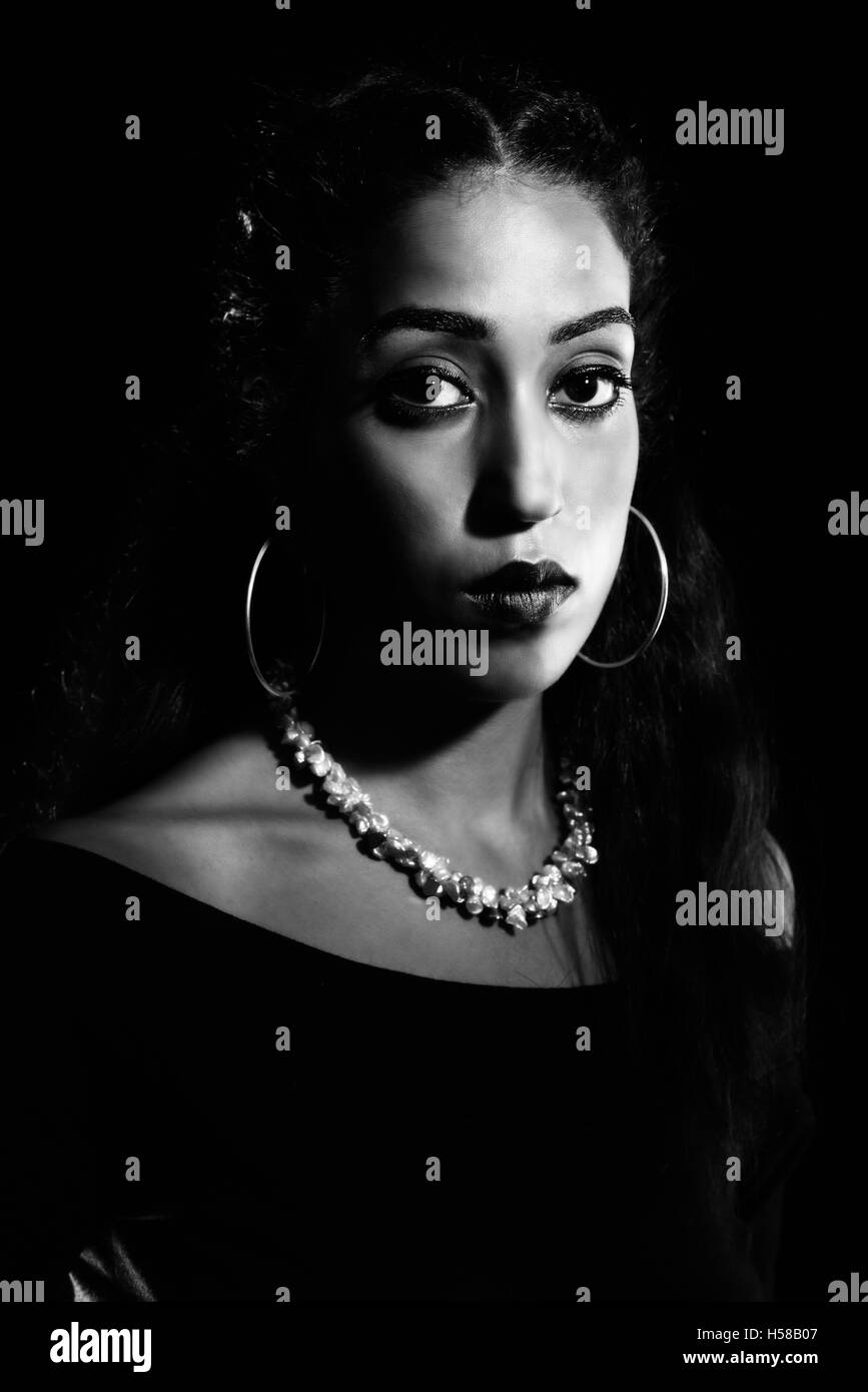 Portrait asian woman white background Black and White Stock Photos ...
