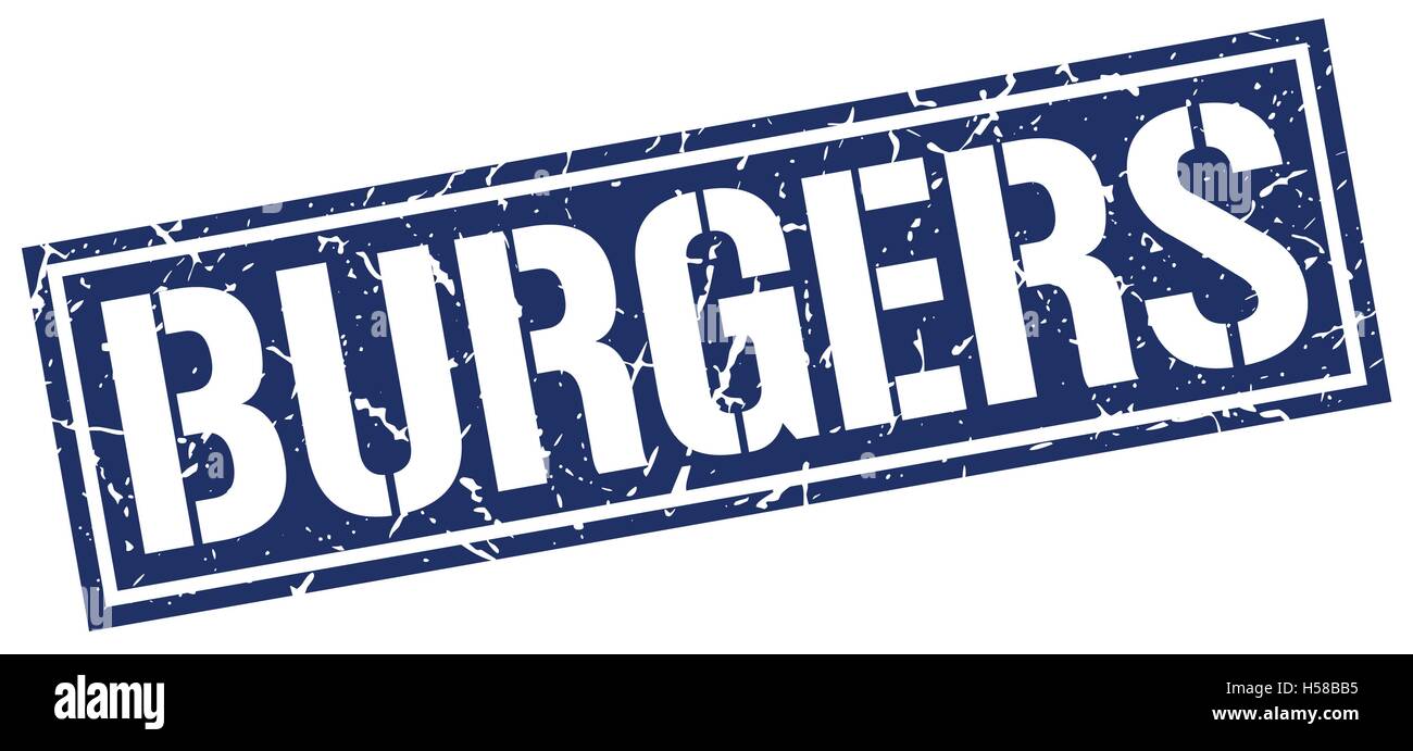burgers square grunge stamp Stock Vector Image & Art - Alamy