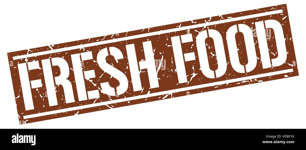 fresh food square grunge stamp Stock Vector Image & Art - Alamy