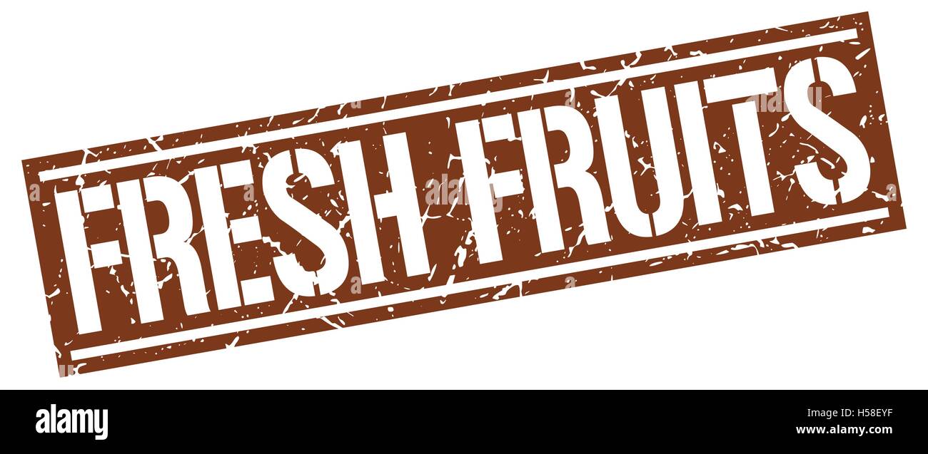 fresh fruits square grunge stamp Stock Vector Image & Art - Alamy