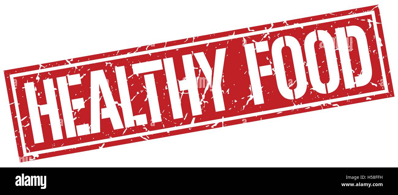 healthy food square grunge stamp Stock Vector Image & Art - Alamy