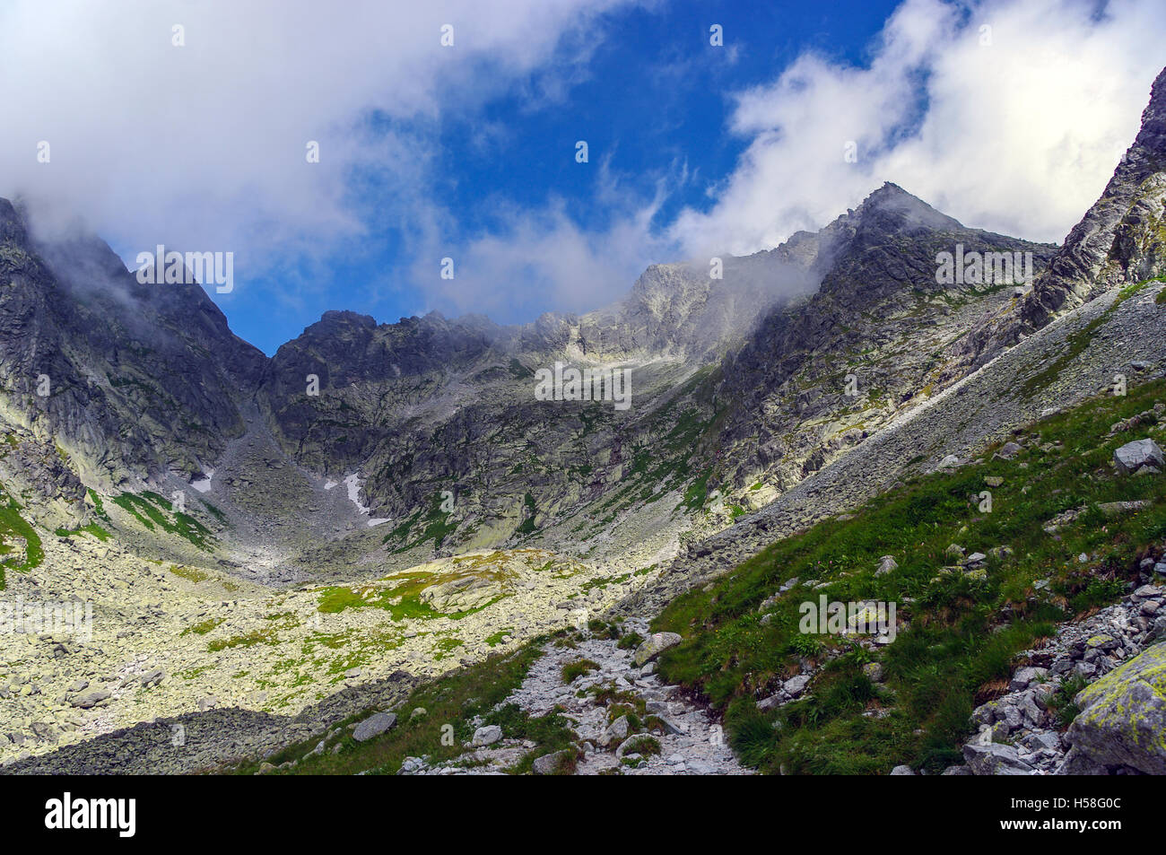Beautiful scenery of mountain trail. Tatry. Slovakia Stock Photo - Alamy