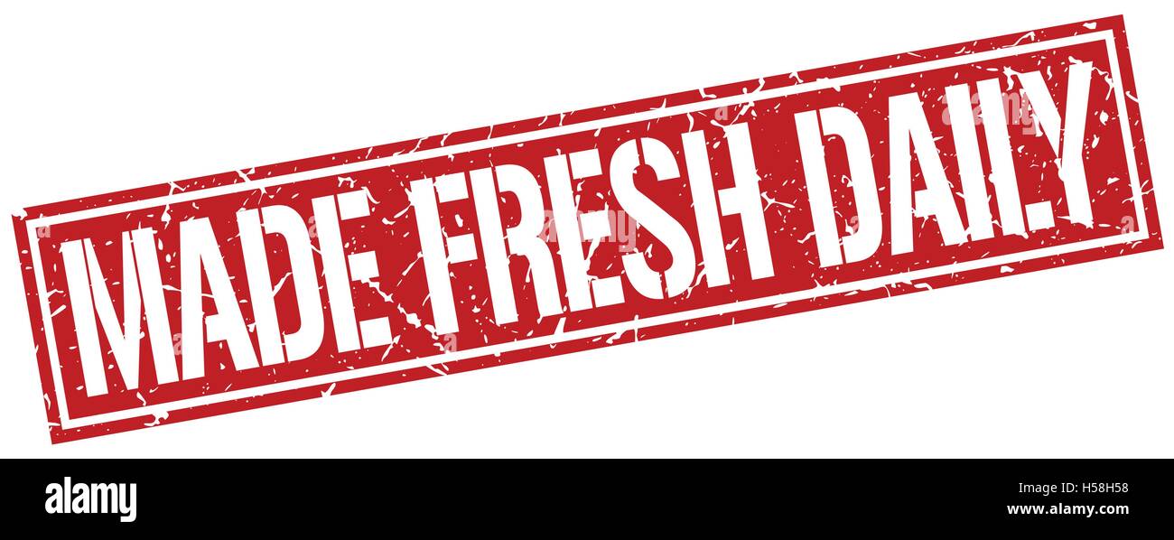 made fresh daily square grunge stamp Stock Vector Image & Art - Alamy