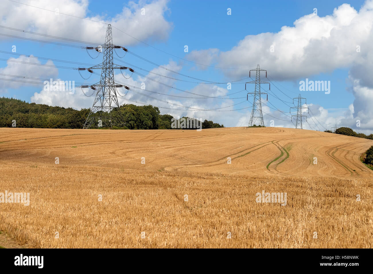 Power pylons in the countryside Stock Photo - Alamy