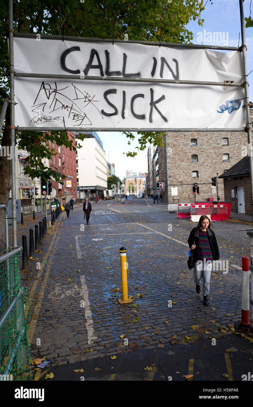 "Call in sick" slogan, graffiti in street UK Stock Photo Alamy