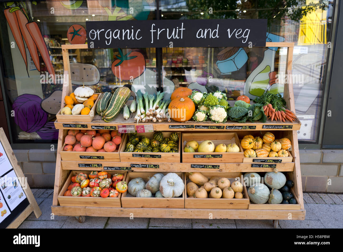 Organic fruit and vegetables outside a shop. UK Stock Photo Alamy Organic fruit and vegetables outside a shop. UK Stock Photo Alamy