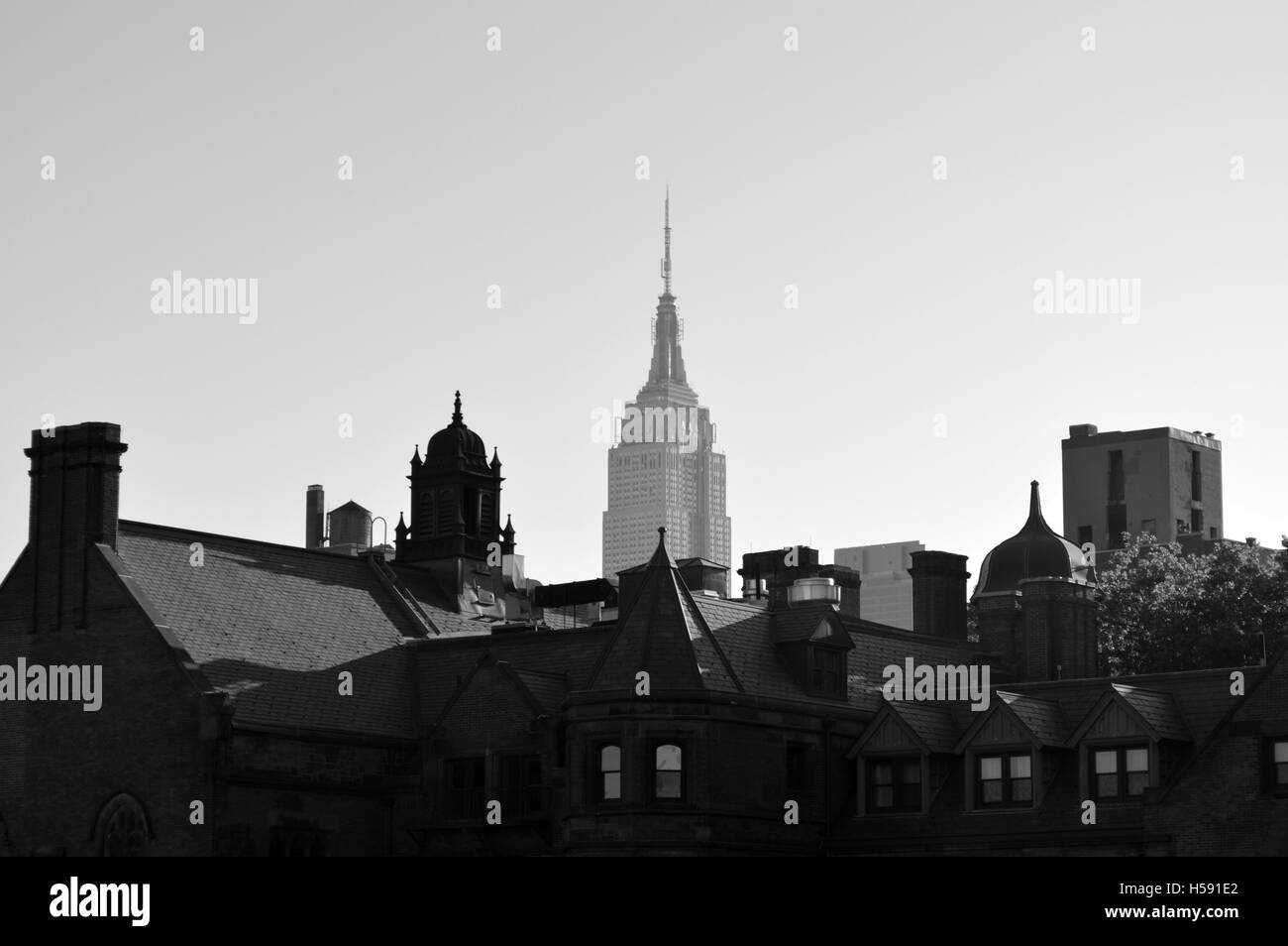 The Empire State Building from the High Line, New York City Stock Photo