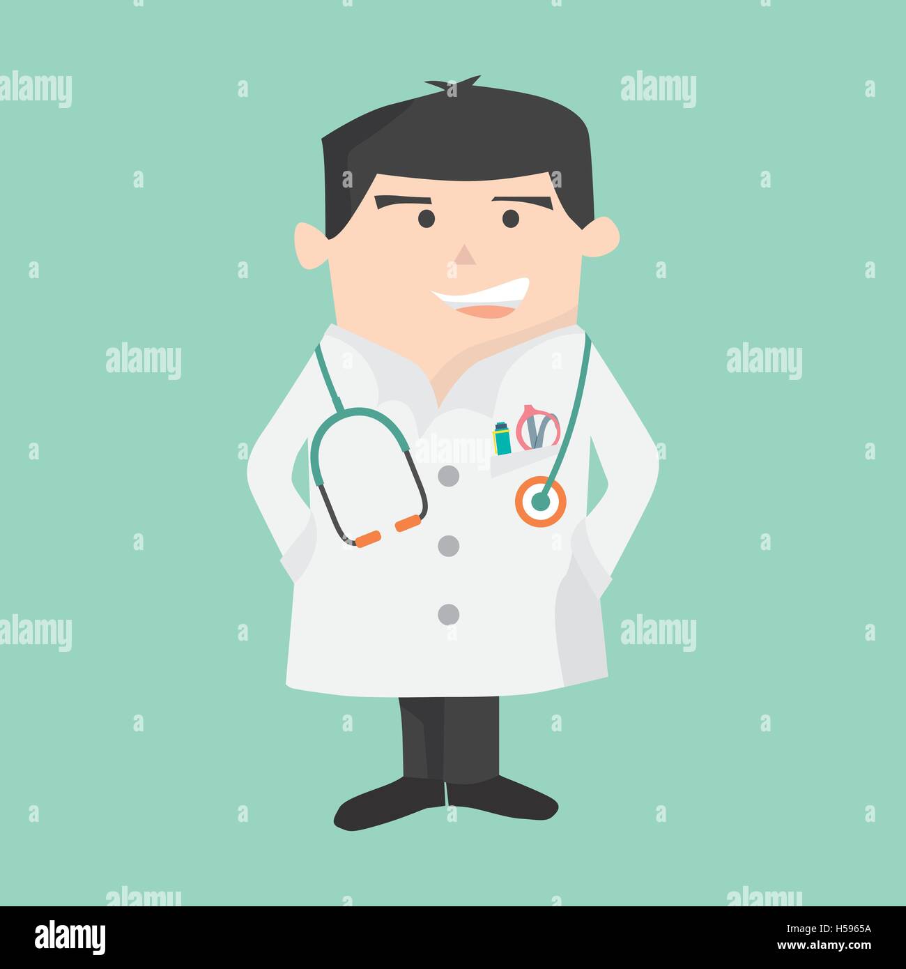Flat Design Male Doctor Stand Vector Illustration Stock Vector Image