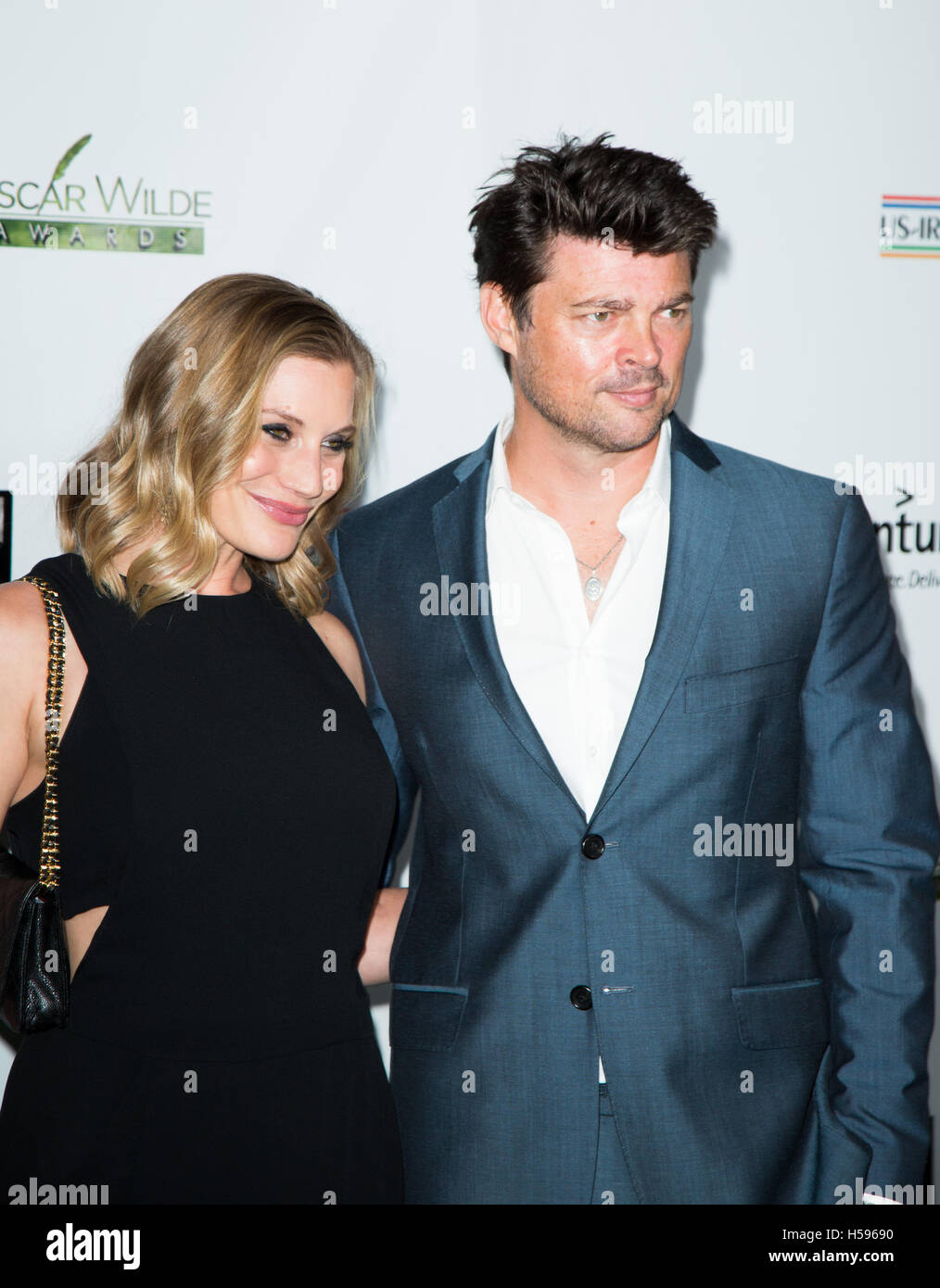 Katee Sackhoff and Karl Urban attend 2016 Oscar Wilde Honoring the Irish in Film at Bad Robot